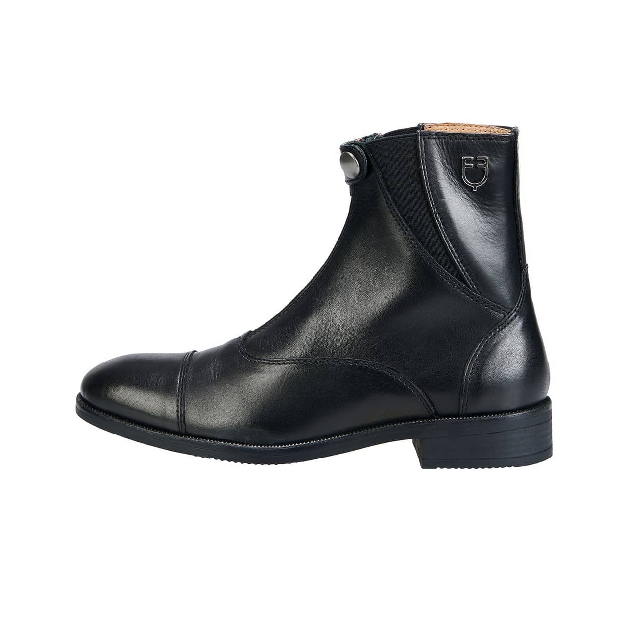 Stivaletti unisex in vitello pieno fiore, zip anteriore