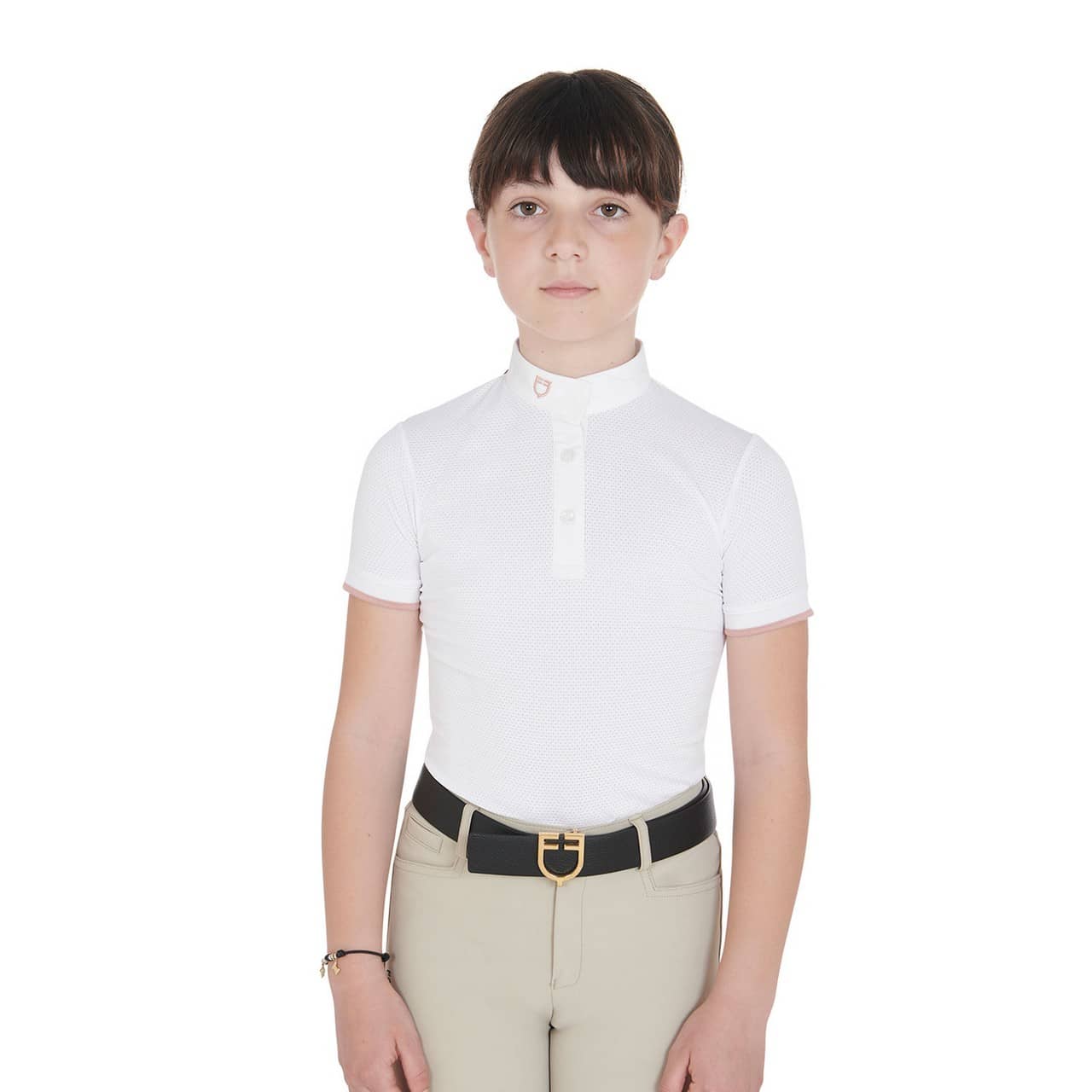 Polo bambina da concorso slim fit traspirante