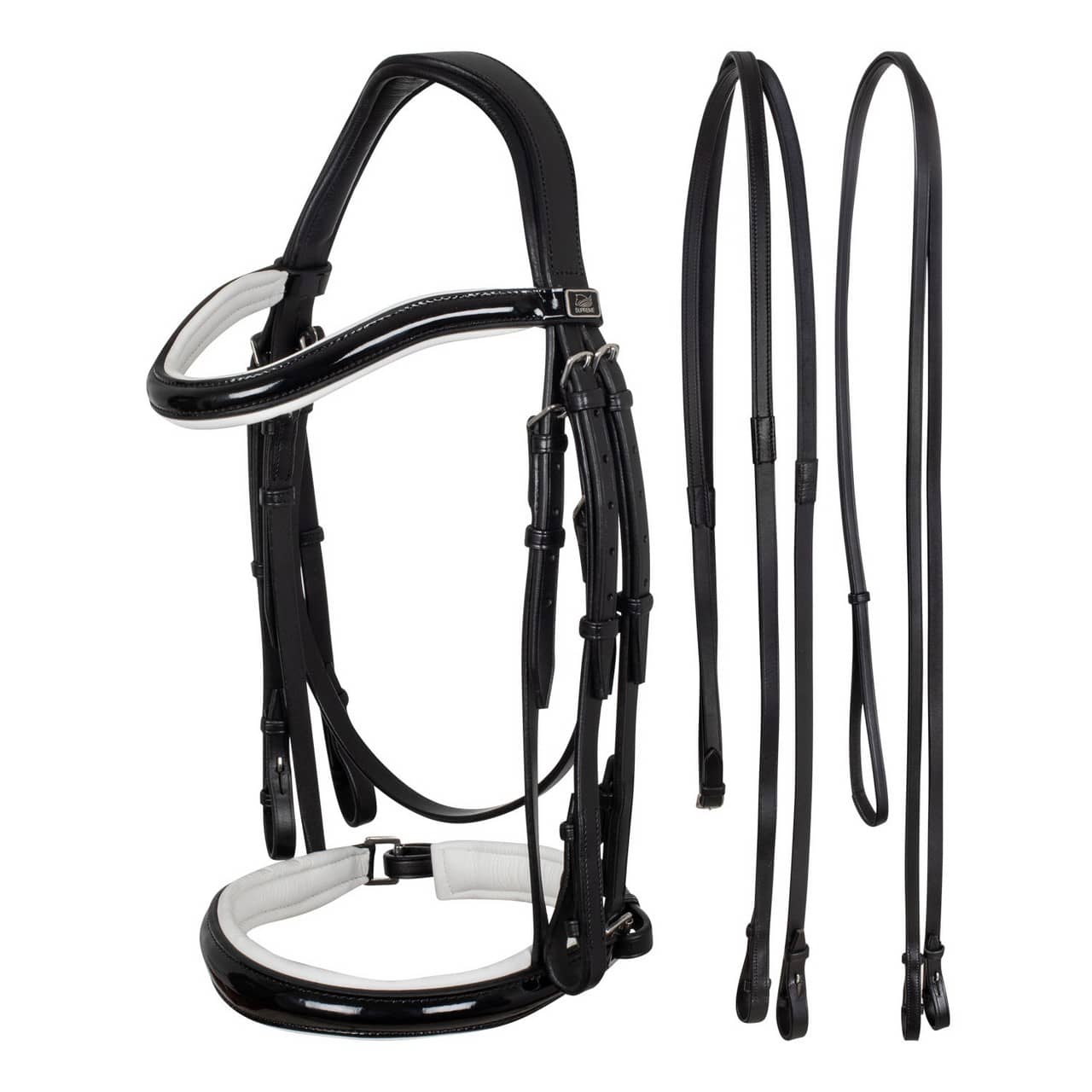 Briglia dressage, imbottitura bianca