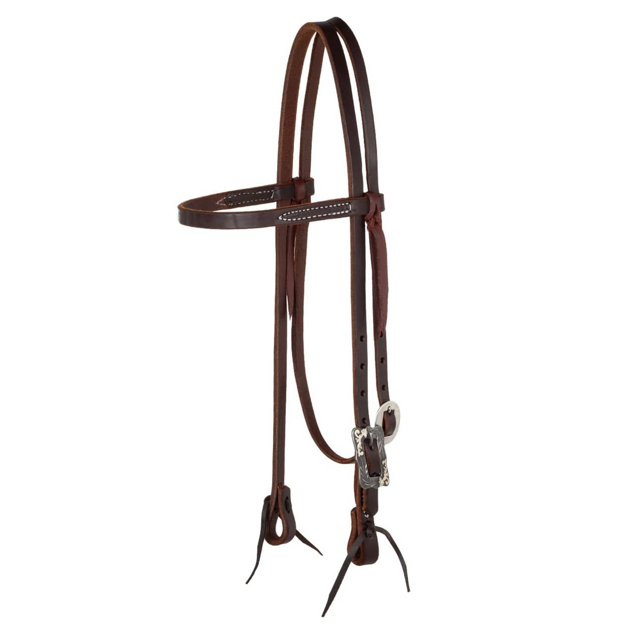 Browband black steel buckle oiled Western Bridle