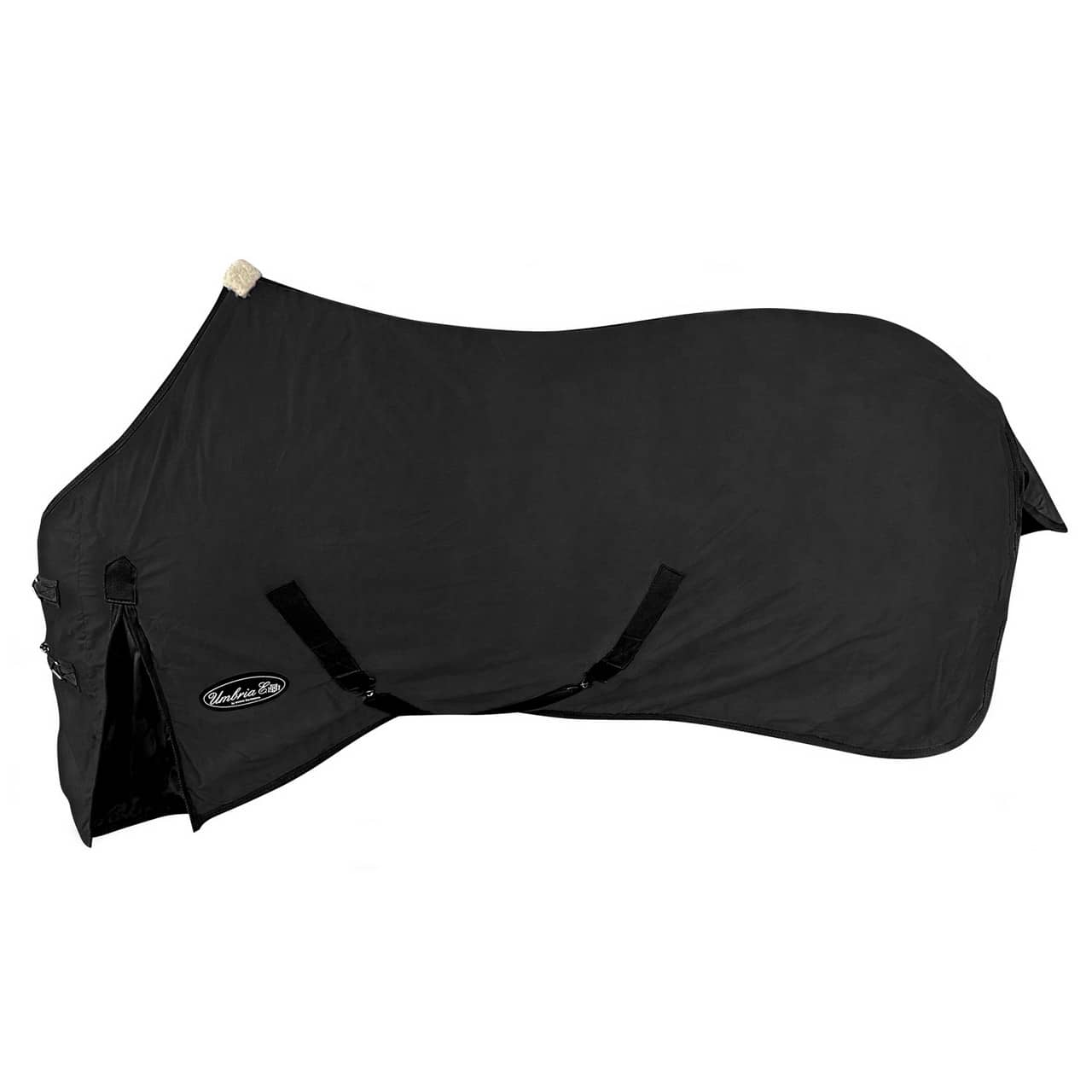 Coperta con copricoda e cinghie incrociate