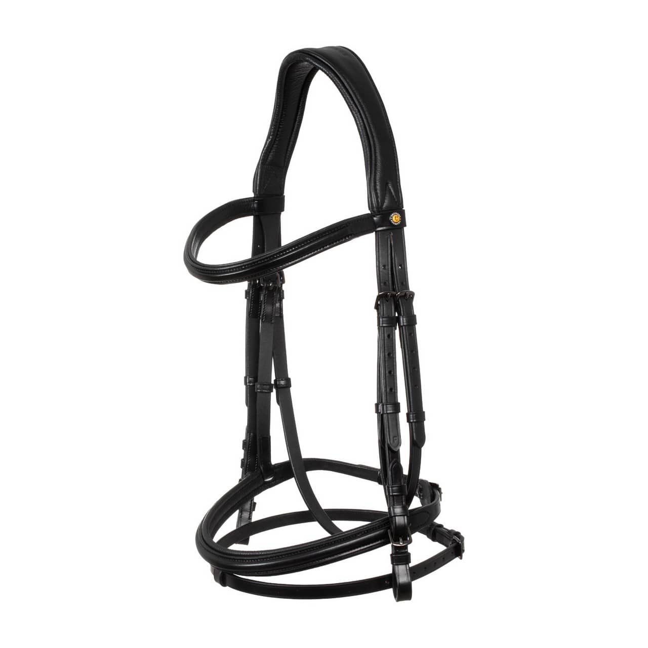Briglia nera anatomica in pelle (Rif. ETH01005)