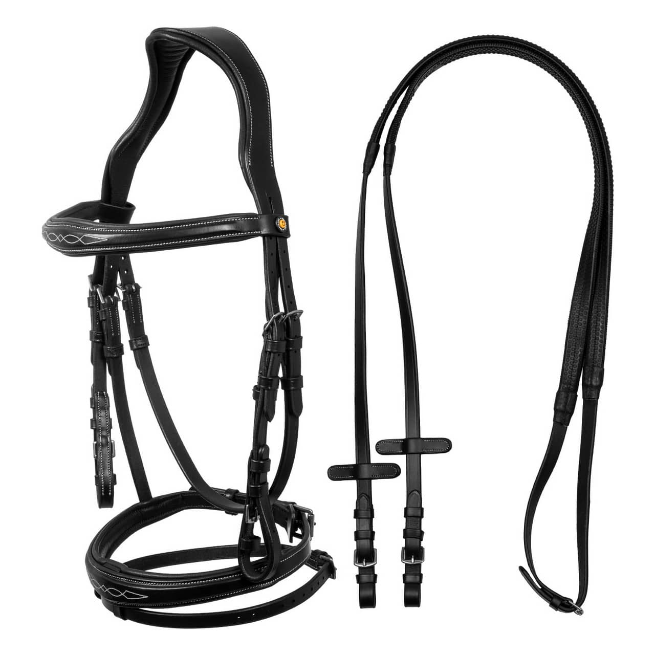 Testiera Equestro in morbida pelle cucita