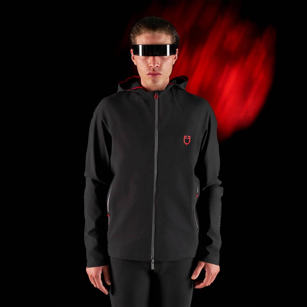Felpa tecnica uomo Equestro Ridertechnology cappuccio (Rif. ETM00178)
