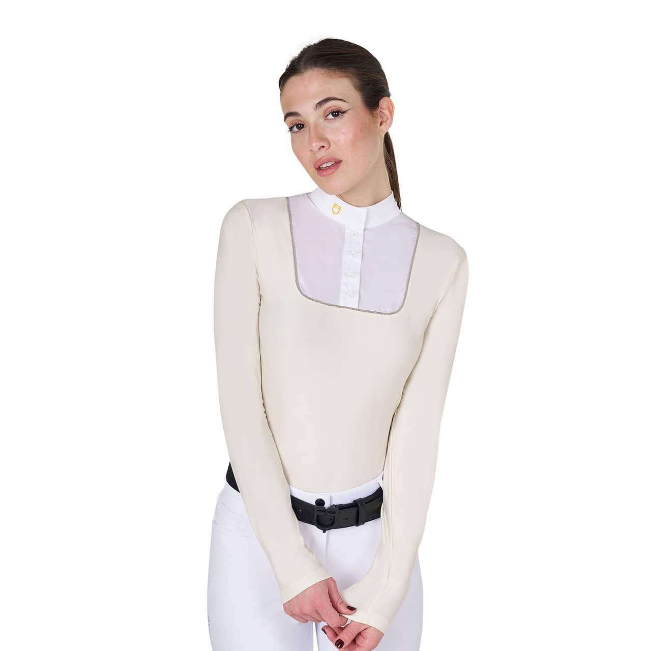 Polo donna slim fit da concorso con bottoni