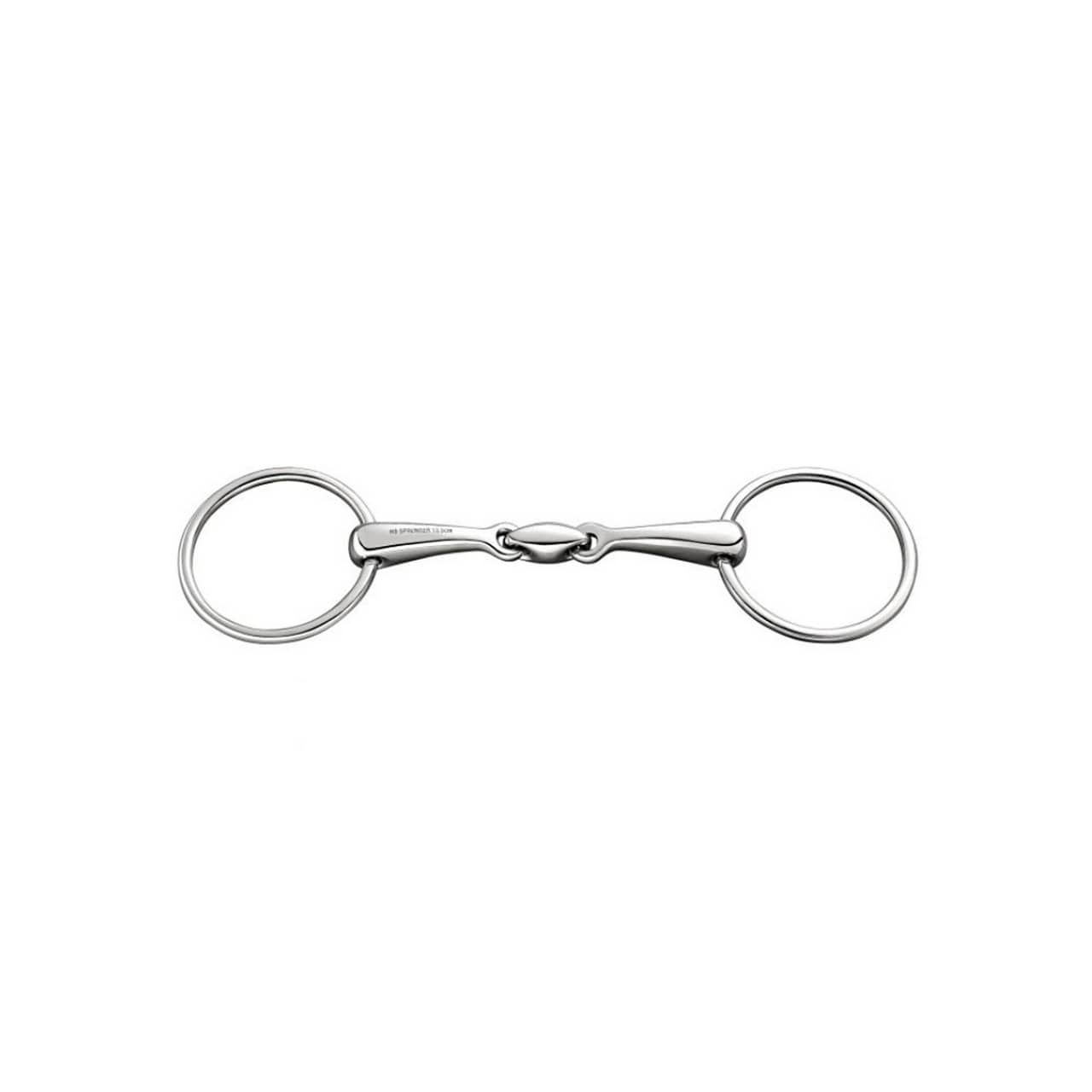 Loose Rg. Snaffle st.st. 18mm dbl.j. w. 70mm st.st. rg.