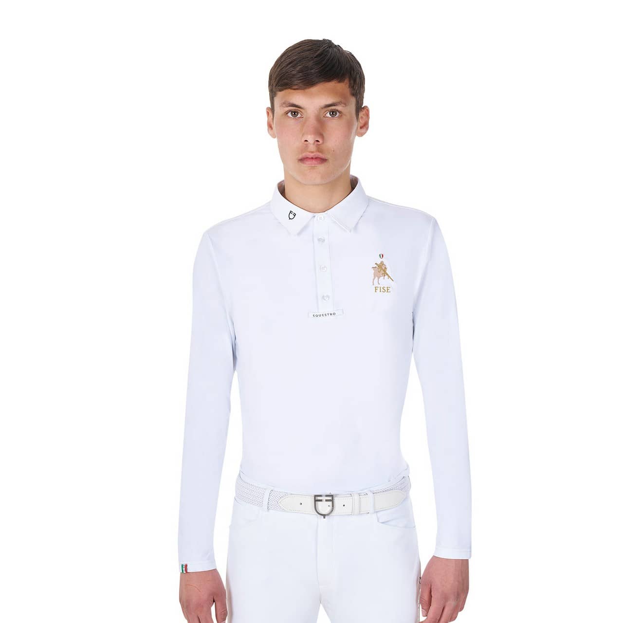 Polo uomo da concorso manica lunga Equestro X FISE