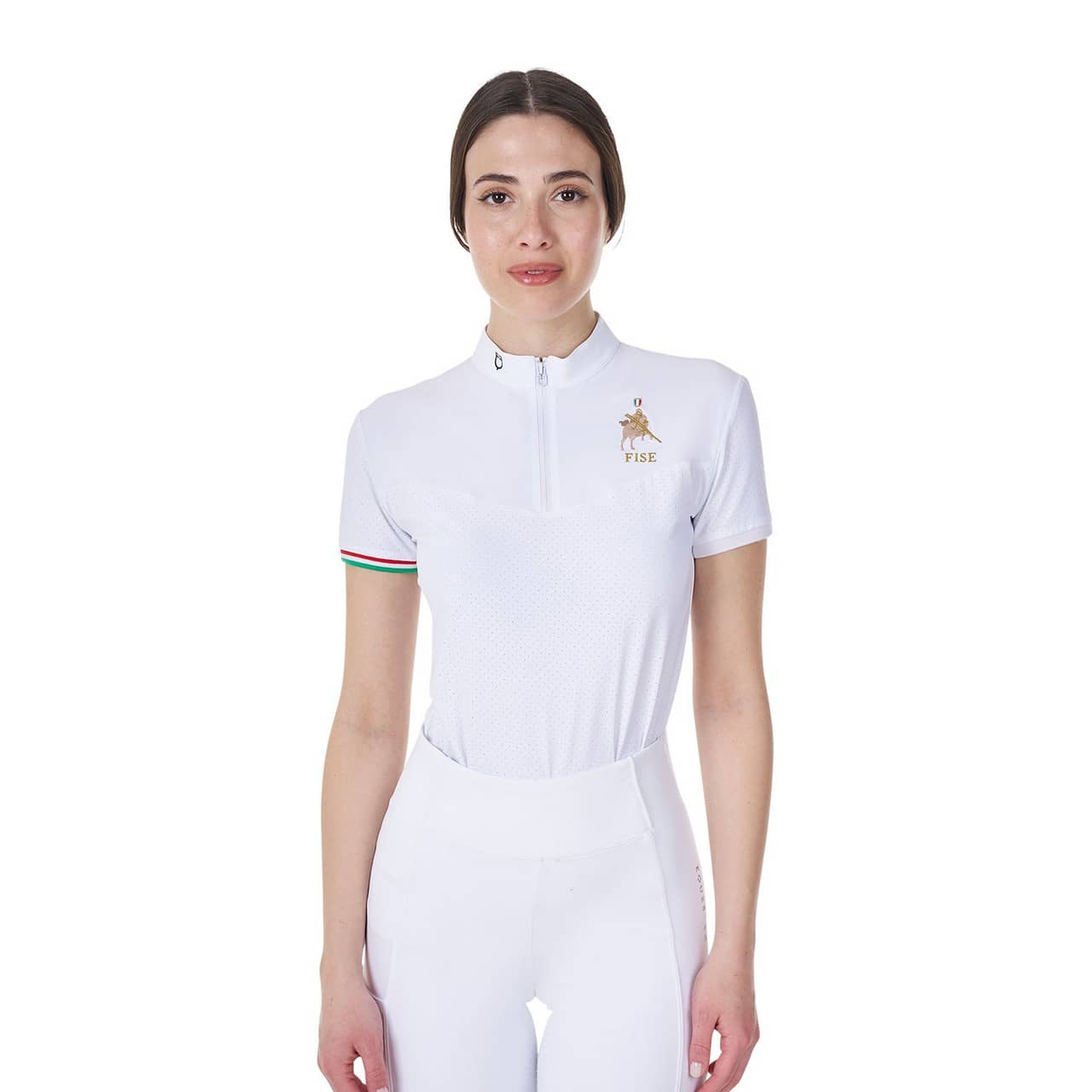 Polo donna da concorso elasticizzata Equestro X FISE
