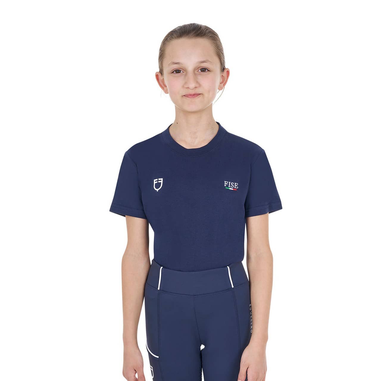 T-shirt unisex bambini slim fit Equestro X FISE