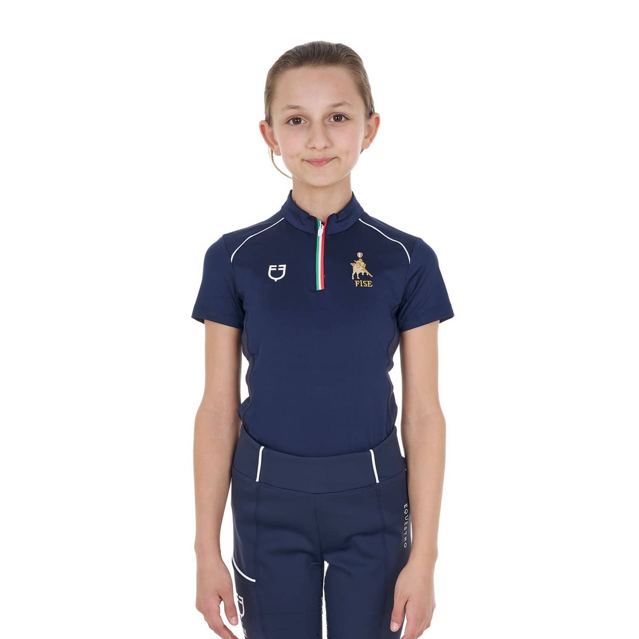 Polo unisex bambini da allenamento Equestro X FISE
