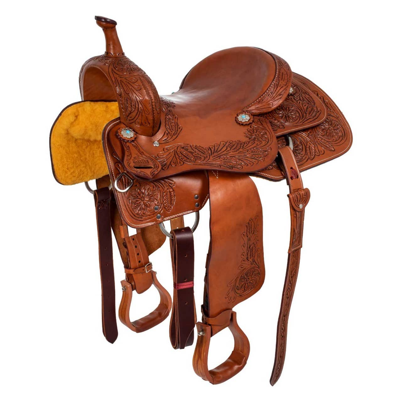Sella western da team penning modello Flower Tooling