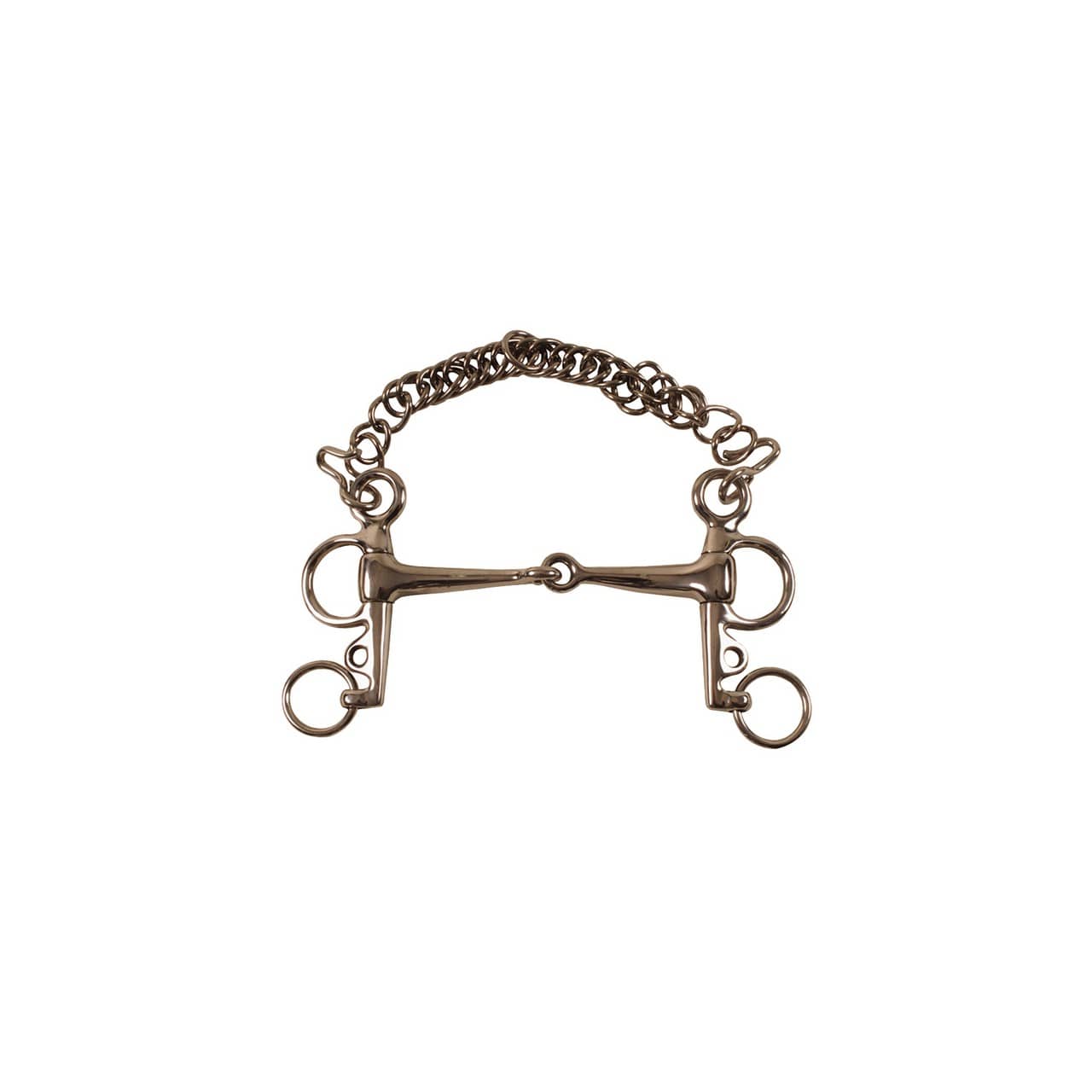 Pelham pieno inox, aste corte, anelli piccoli