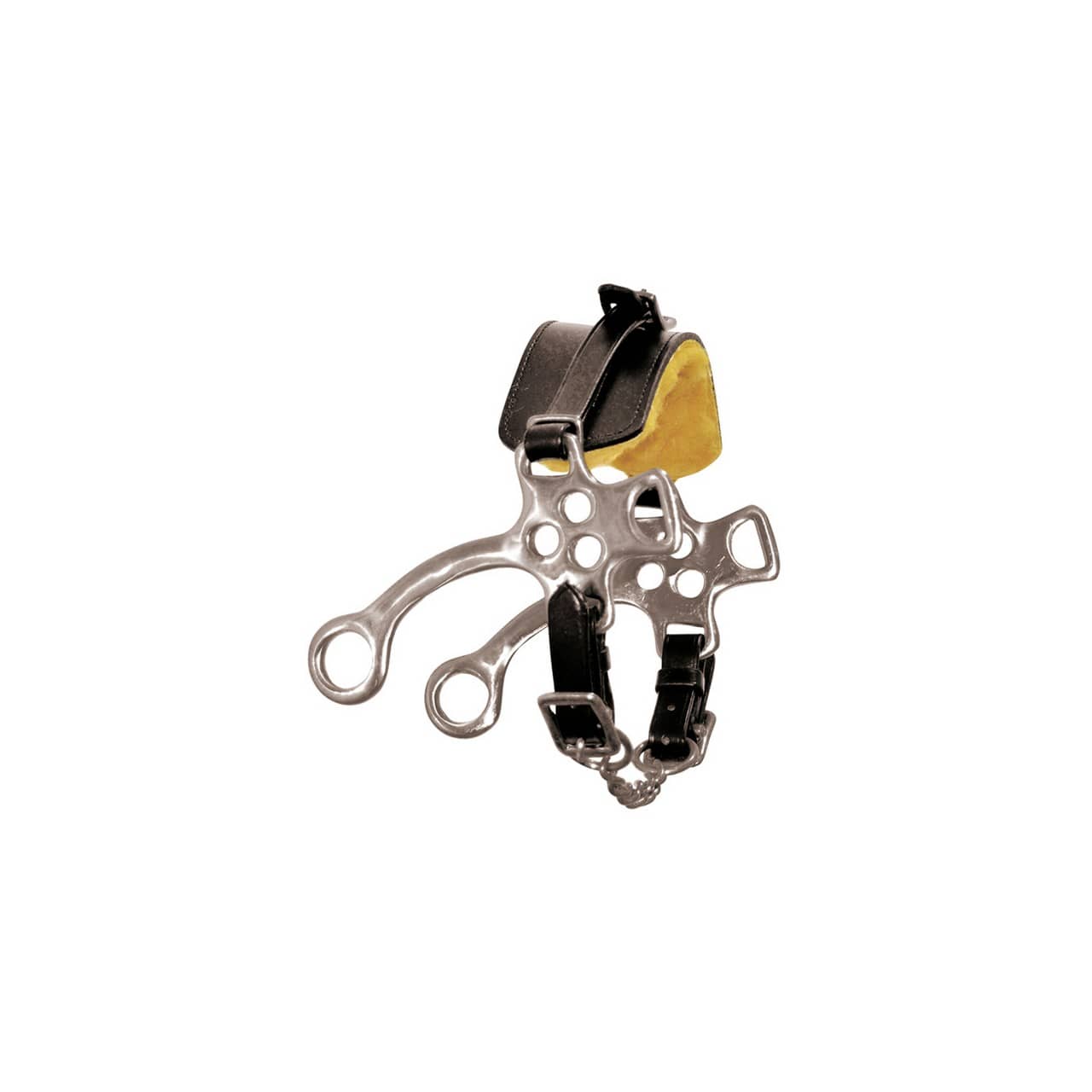 Hackamore inox con nasalina in cuoio