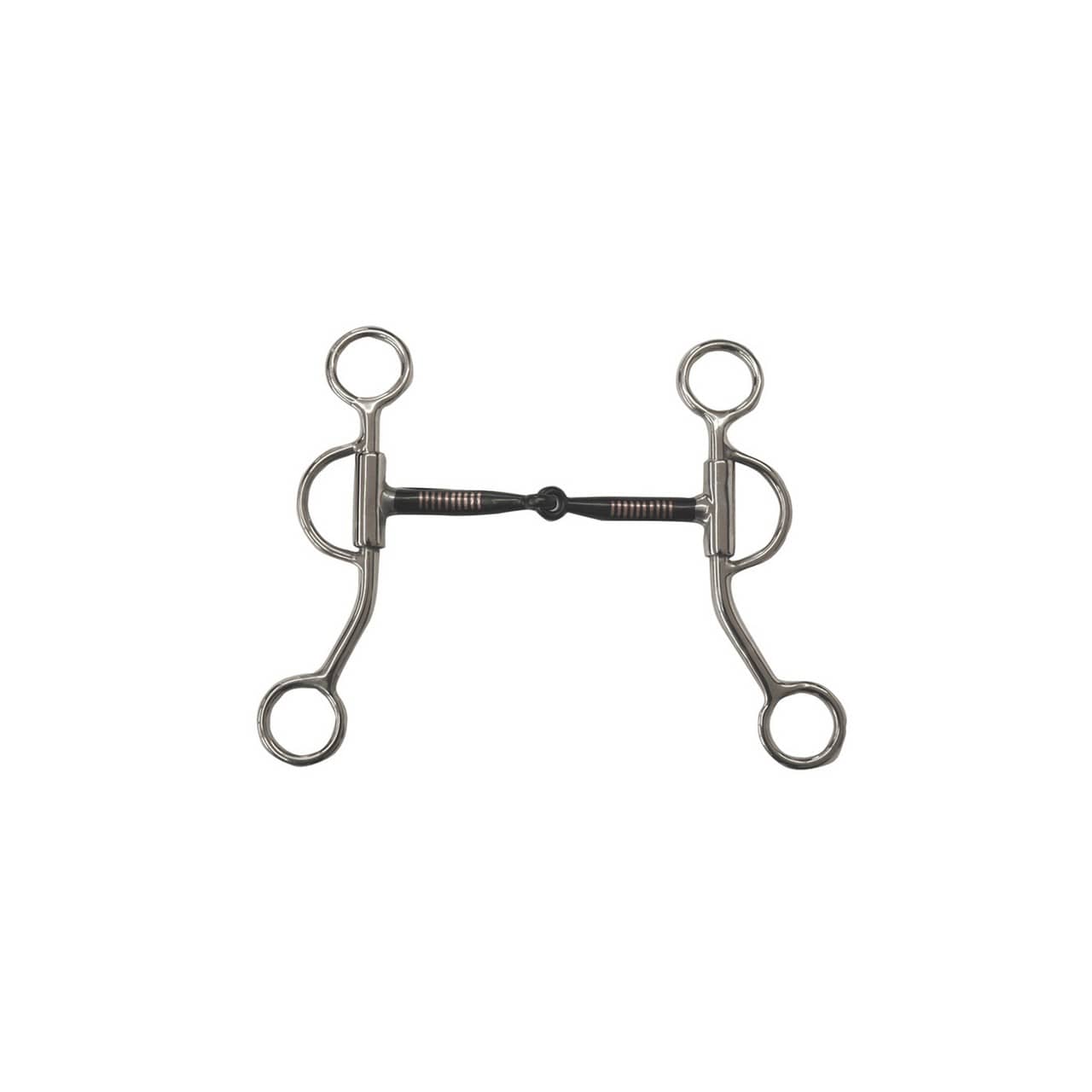 Morso western inox, aste corte, imboccatura nera