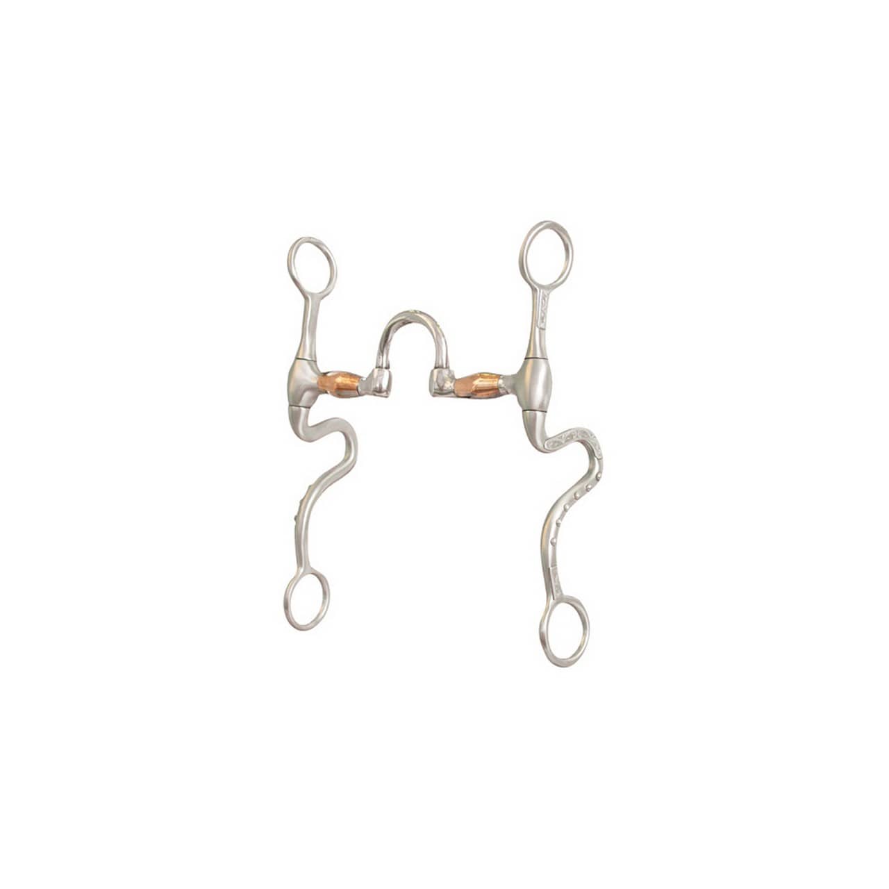 Morso correctional satinato, rulli in rame, aste curve decorate, Metalab