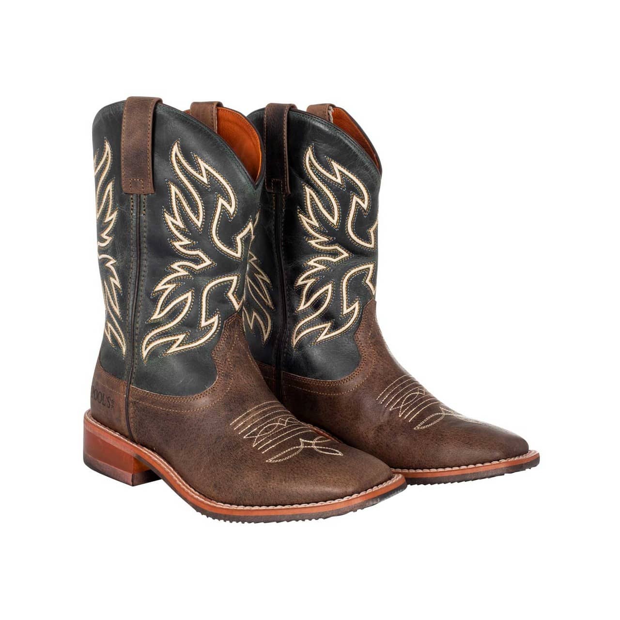 Stivaletto Pool's western unisex bianco e nero
