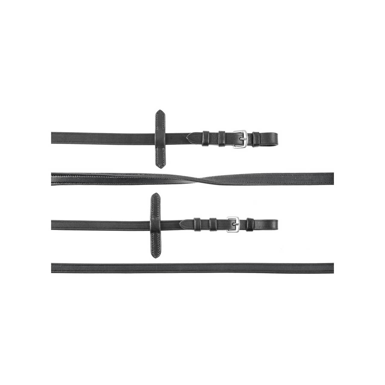 Set doppie redini dressage, pelle liscia