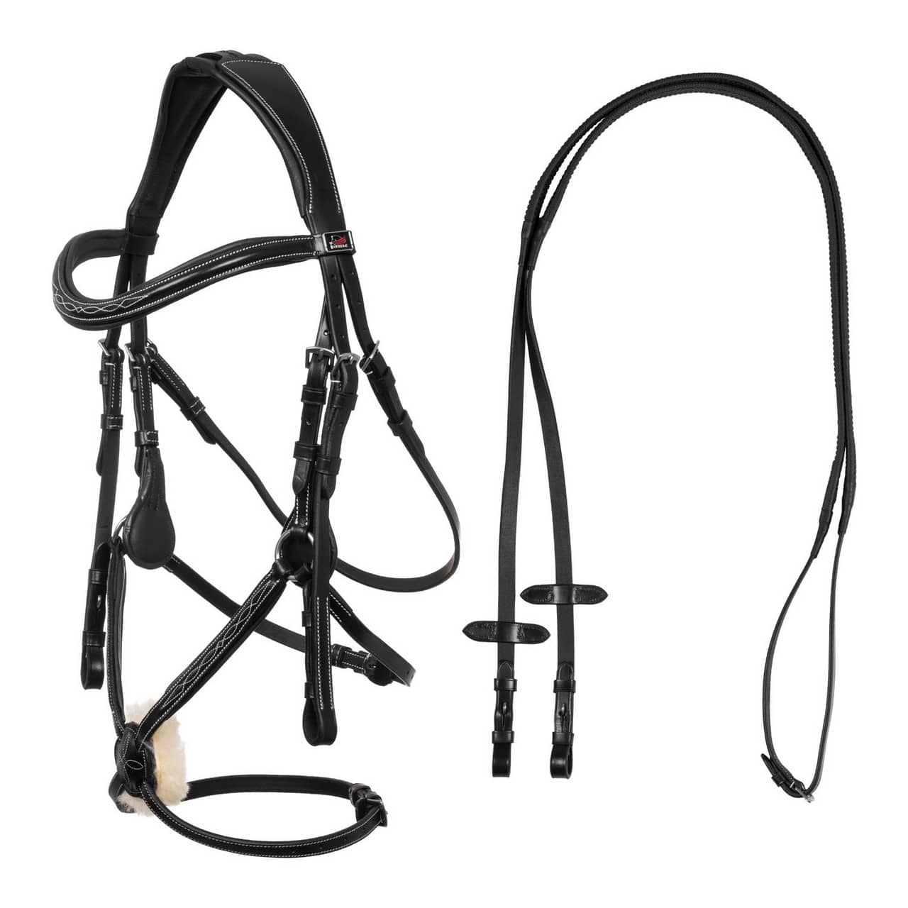 Briglia messicana con nasalina anatomica e curva