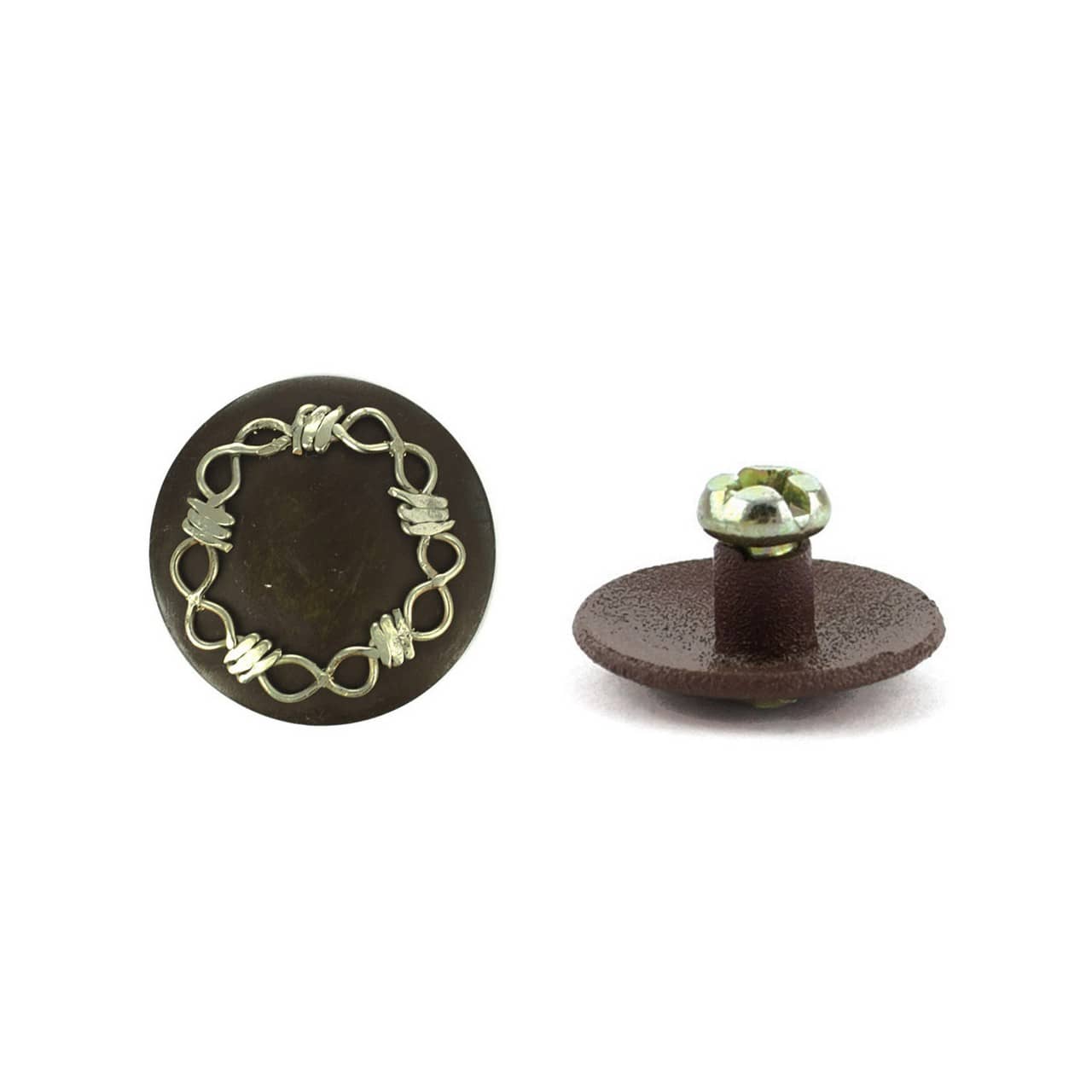 Borchia per testiera western, brunita, modello Chain