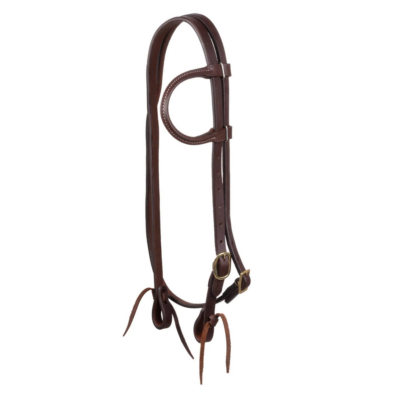 Briglia western monorecchio con sottogola (ottone)