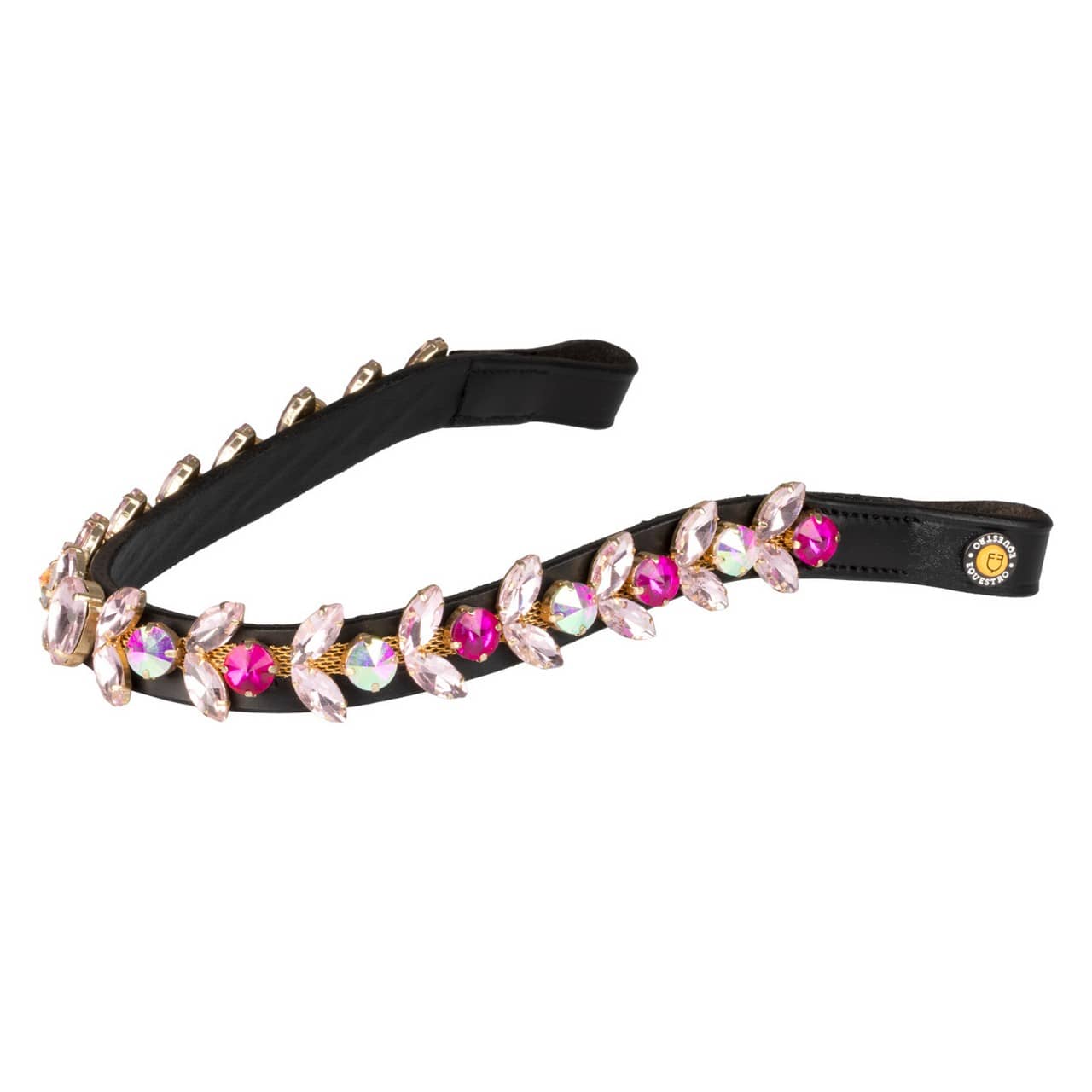 Frontalino Northern Lights Crystal in pelle