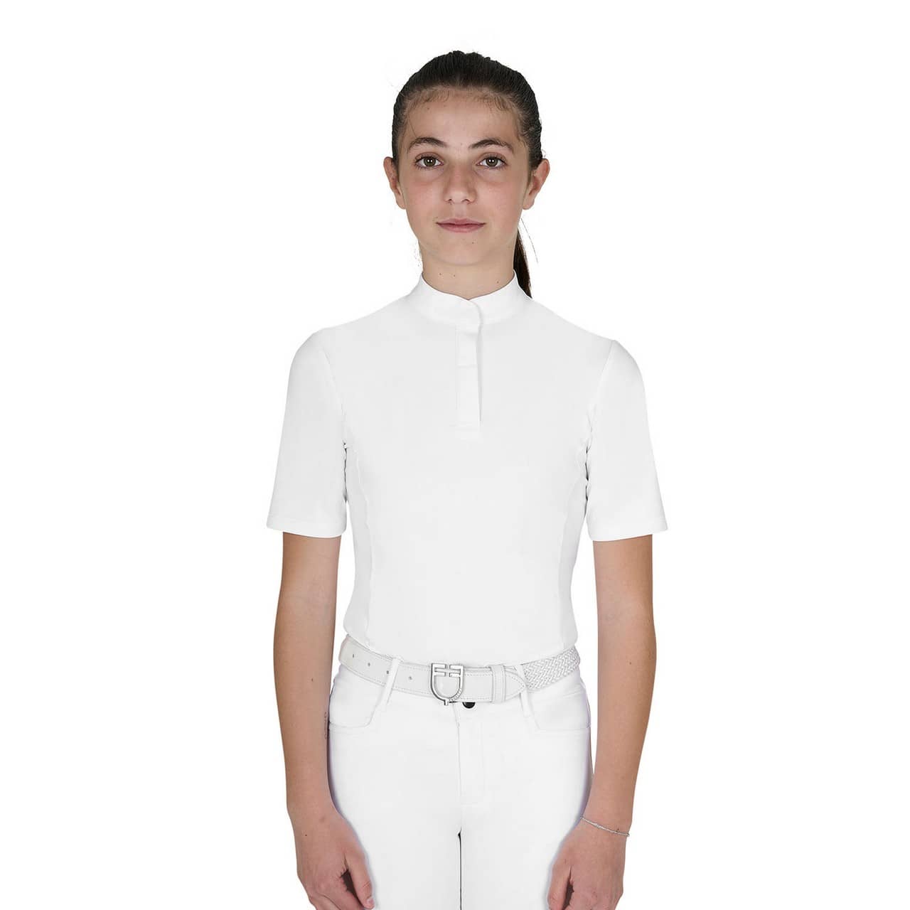 Polo concorso bambina slim fit con bottoni