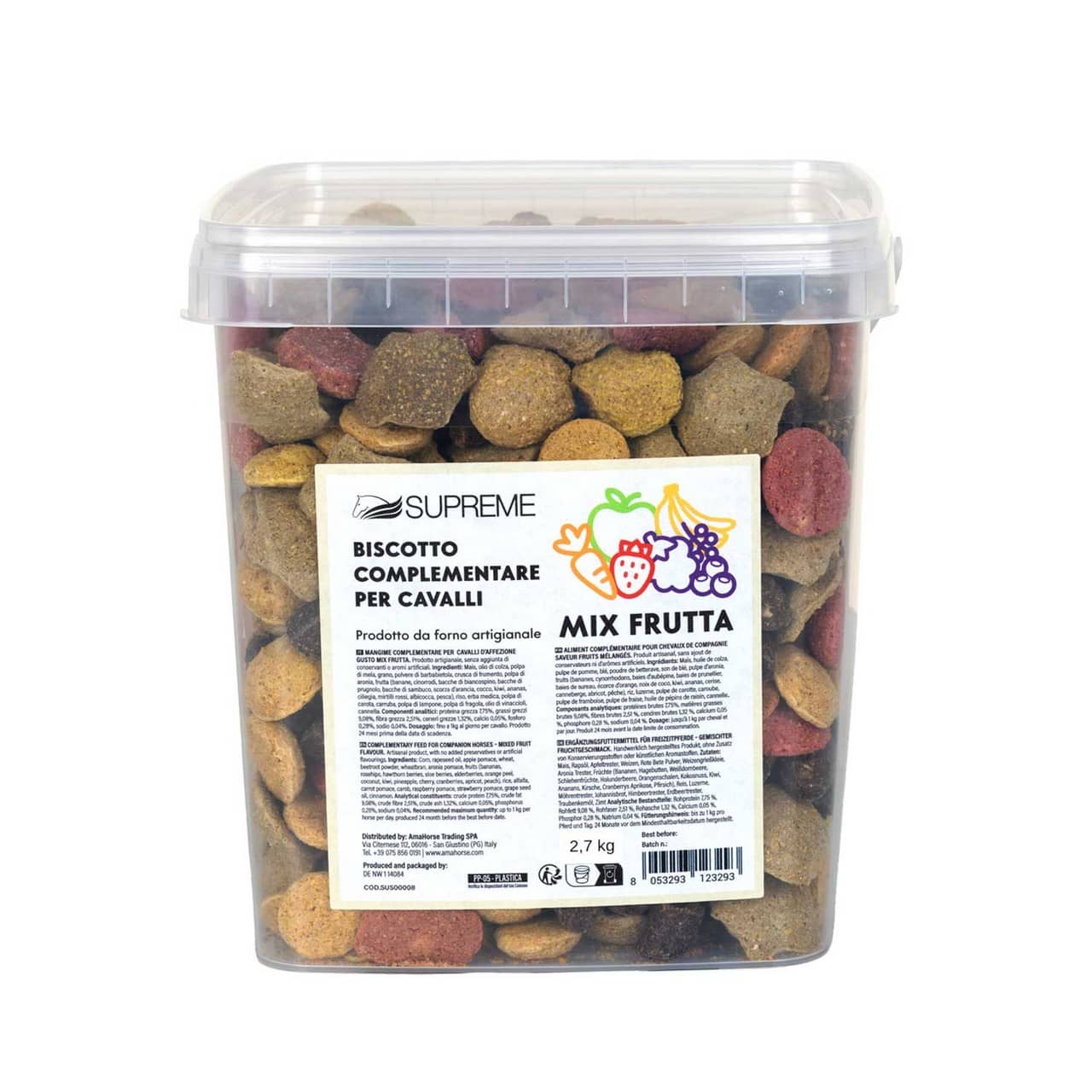 Biscotti per cavalli mix di frutta 2,7 kg