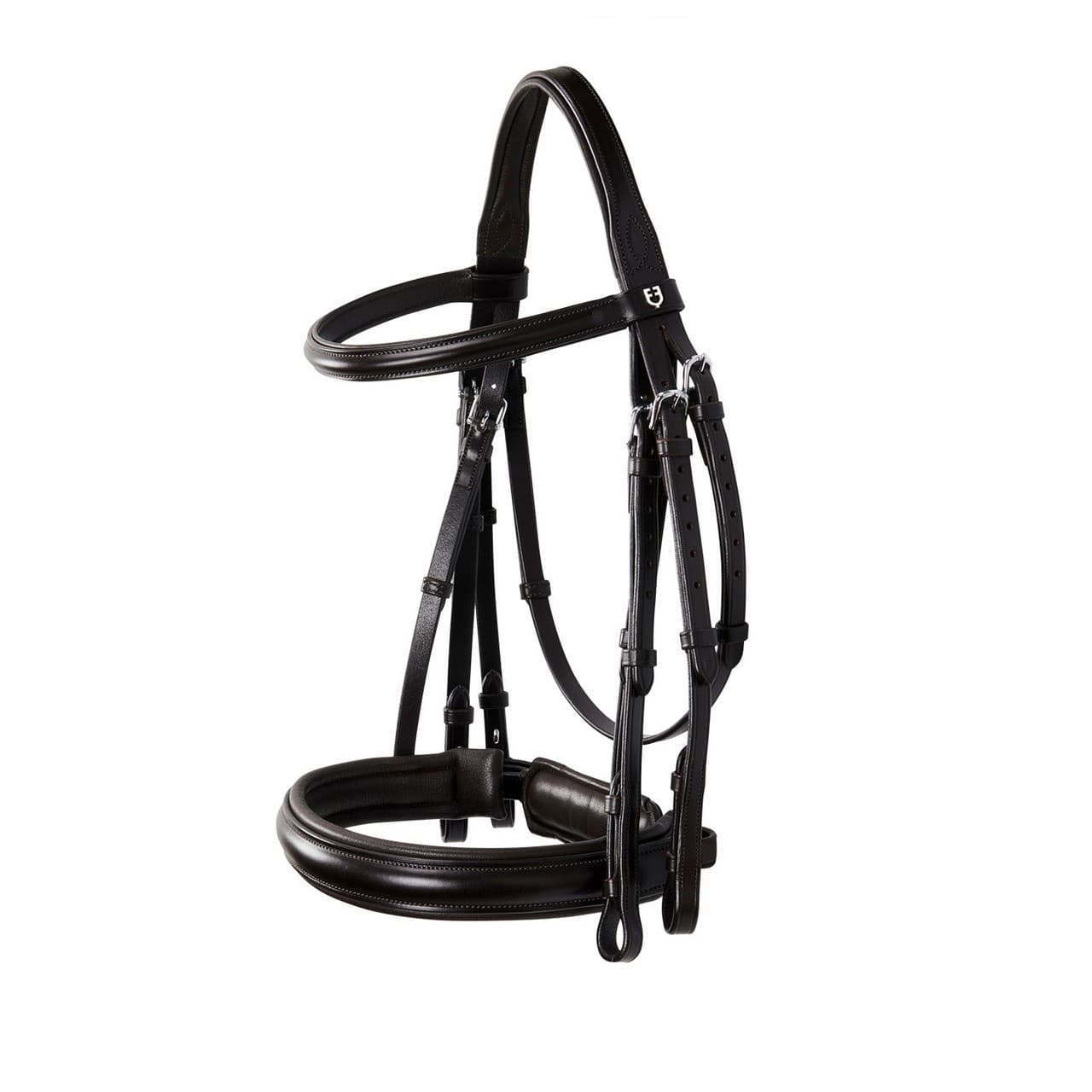 Briglia dressage in cuoio senza redini, vista 1