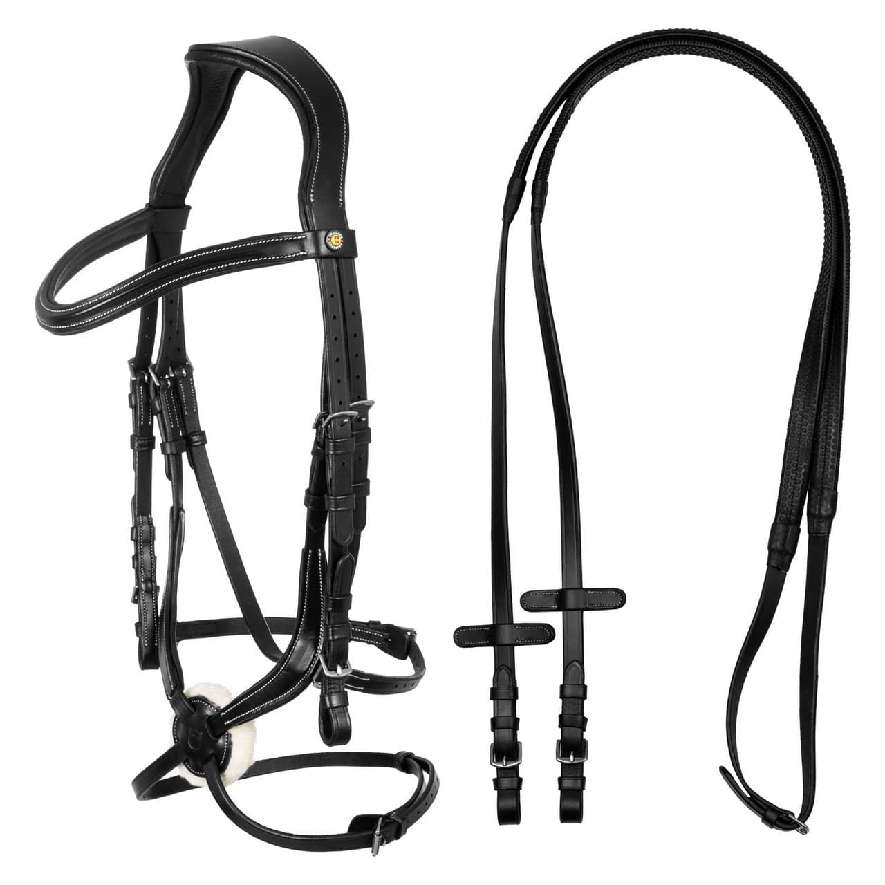 Testiera Equestro messicana in cuoio, vista 1