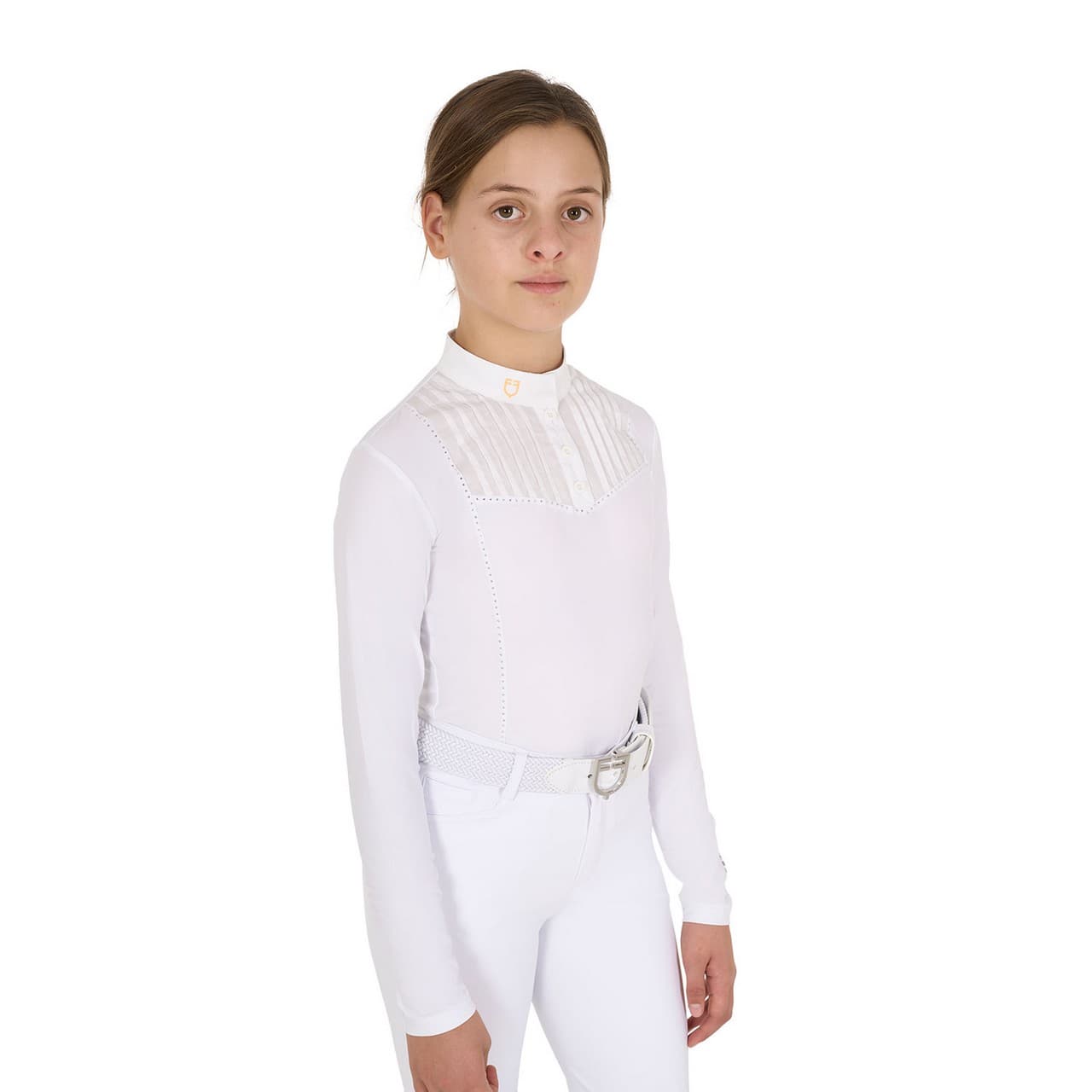 Polo bambina slim fit concorso con strass, vista 4