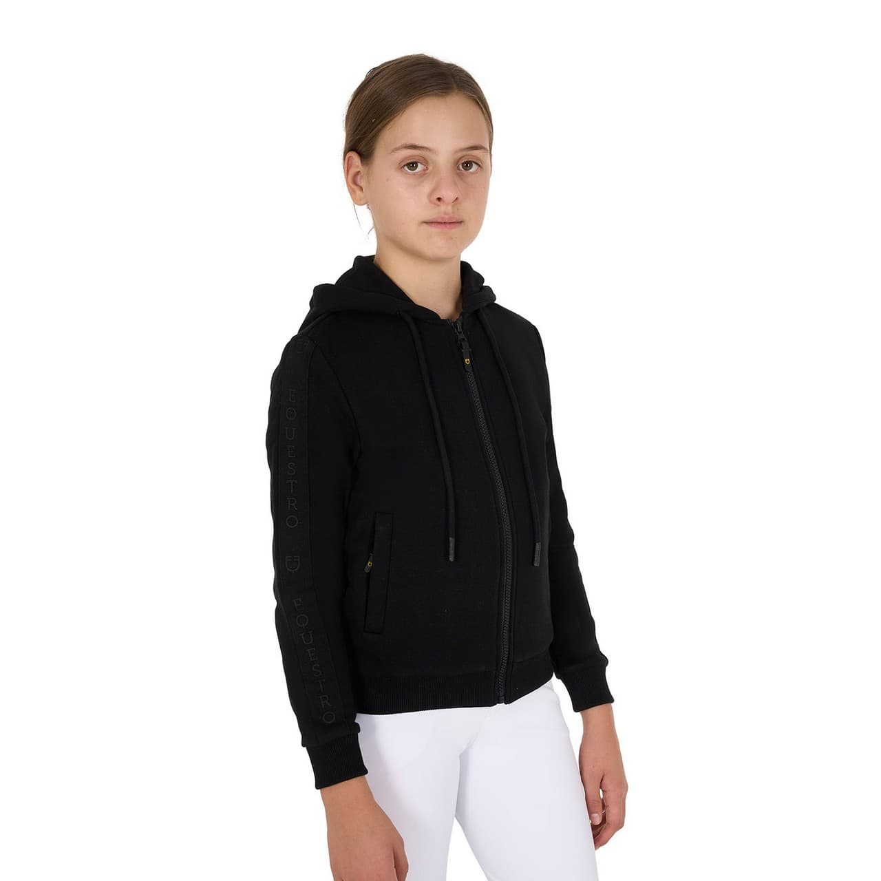 Felpa bambina full zip con pile interno, vista 5
