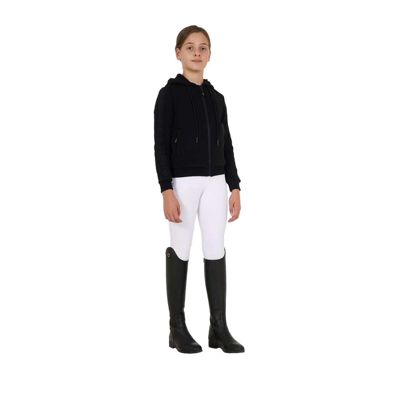 Felpa bambina full zip con pile interno, vista 6
