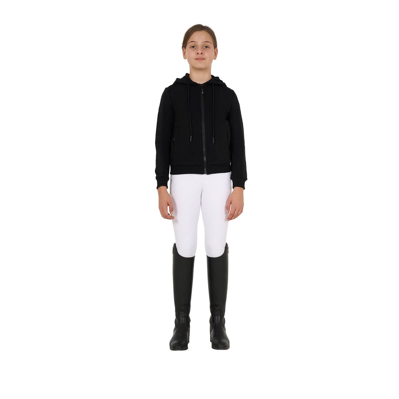 Felpa bambina full zip con pile interno, vista 7