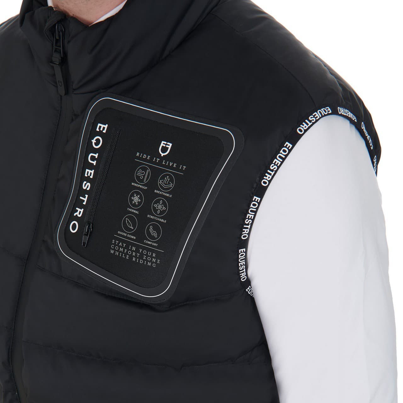 Smanicato uomo tessuto elastico con patch siliconica, vista 3