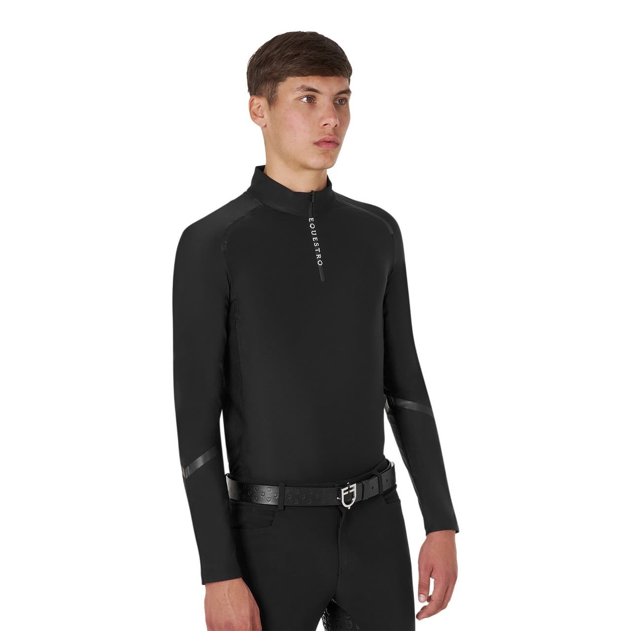 Polo uomo da allenamento slim fit manica lunga, vista 4