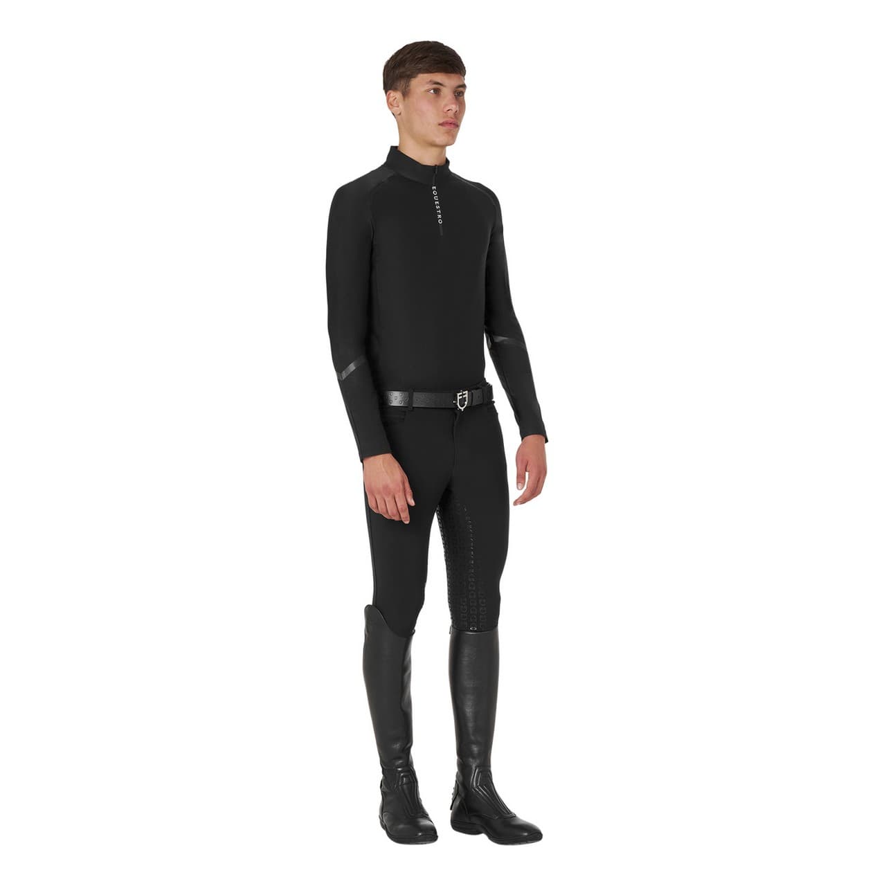 Polo uomo da allenamento slim fit manica lunga, vista 6