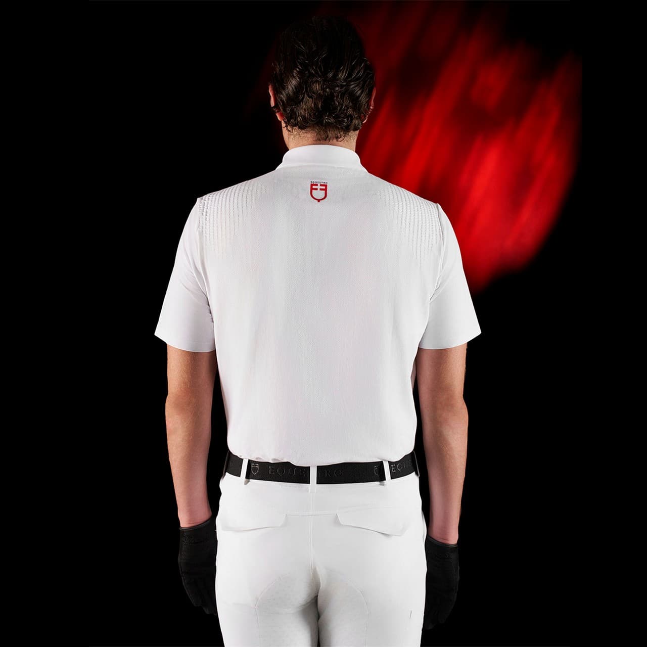Polo concorso uomo Equestro Ridertechnology manica corta bottoni (Rif. ETM00173), vista 3