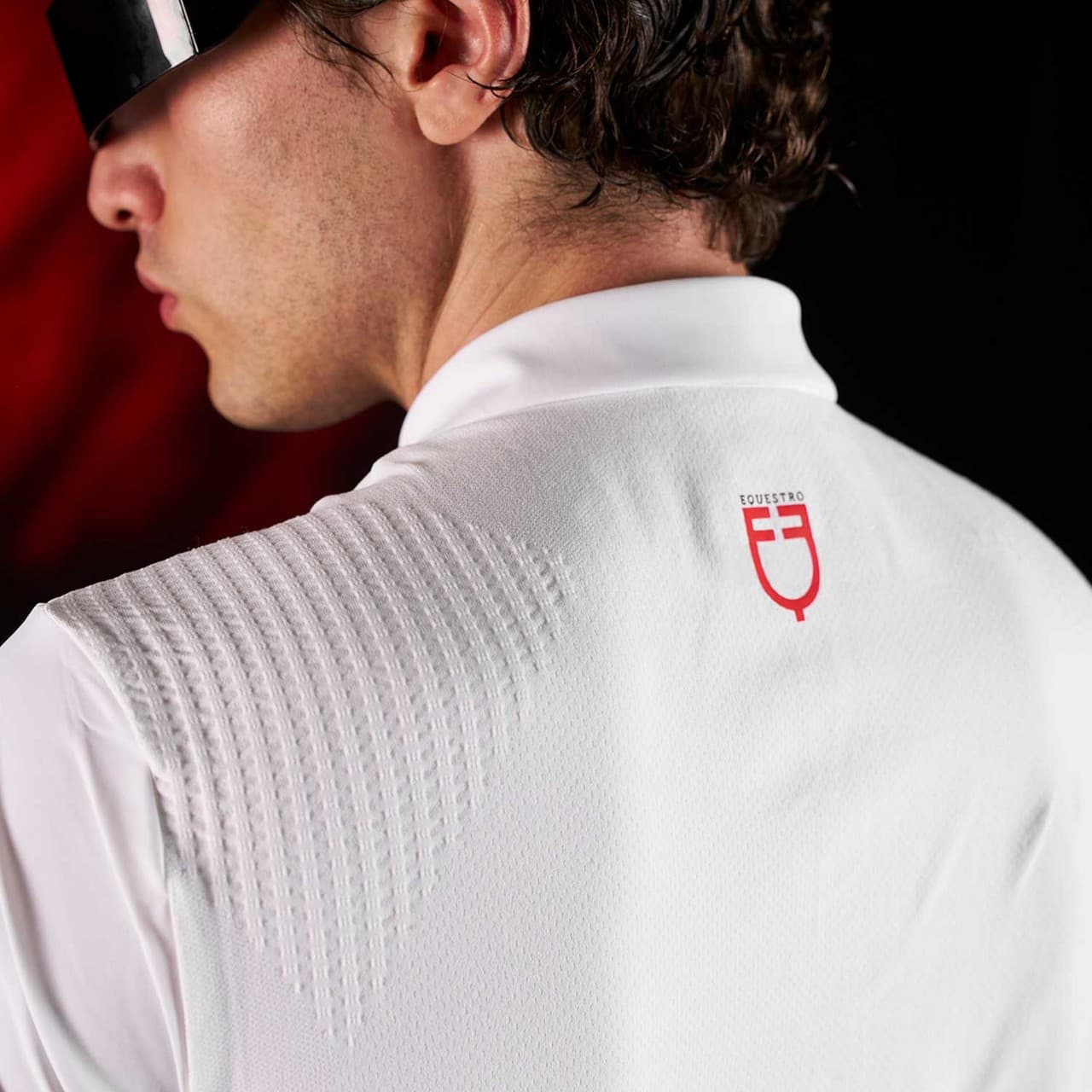 Polo concorso uomo Equestro Ridertechnology manica corta bottoni (Rif. ETM00173), vista 7