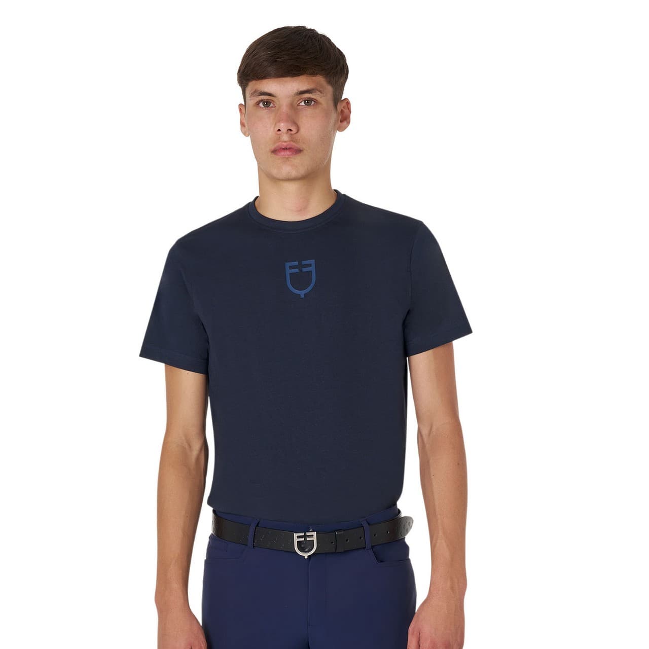 T-shirt basic uomo con logo tono su tono, vista 1