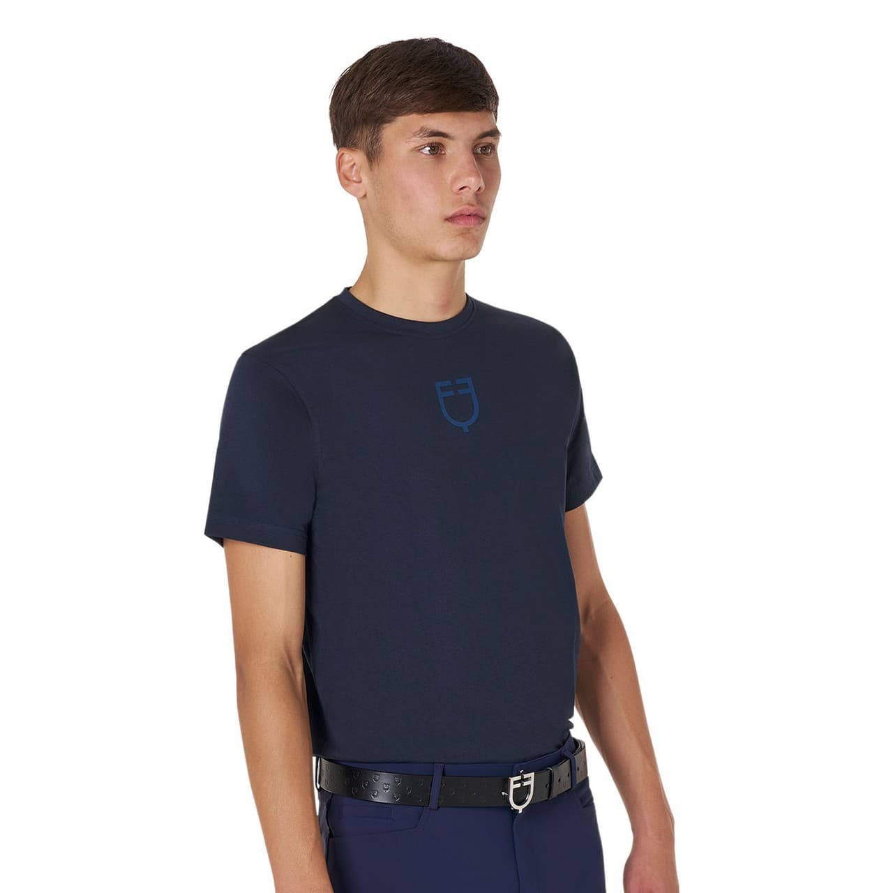 T-shirt basic uomo con logo tono su tono, vista 3
