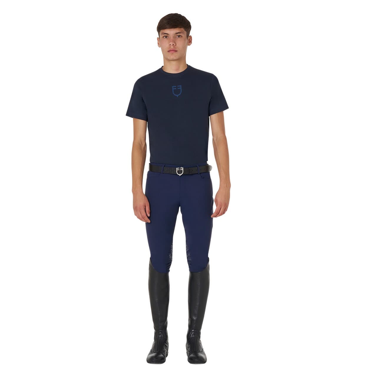 T-shirt basic uomo con logo tono su tono, vista 4
