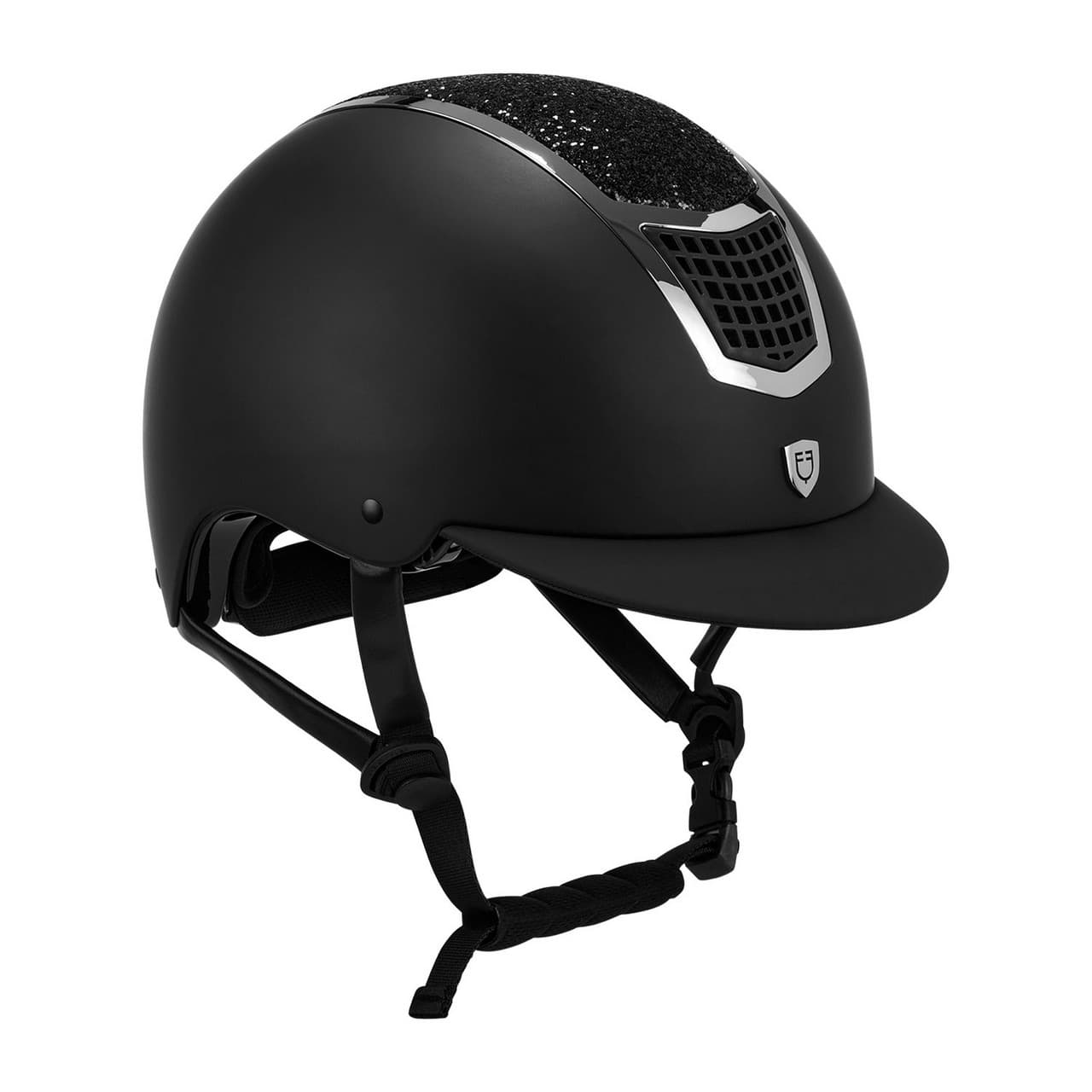Cap con brillantini omologazione EN 1384-2023, vista 1