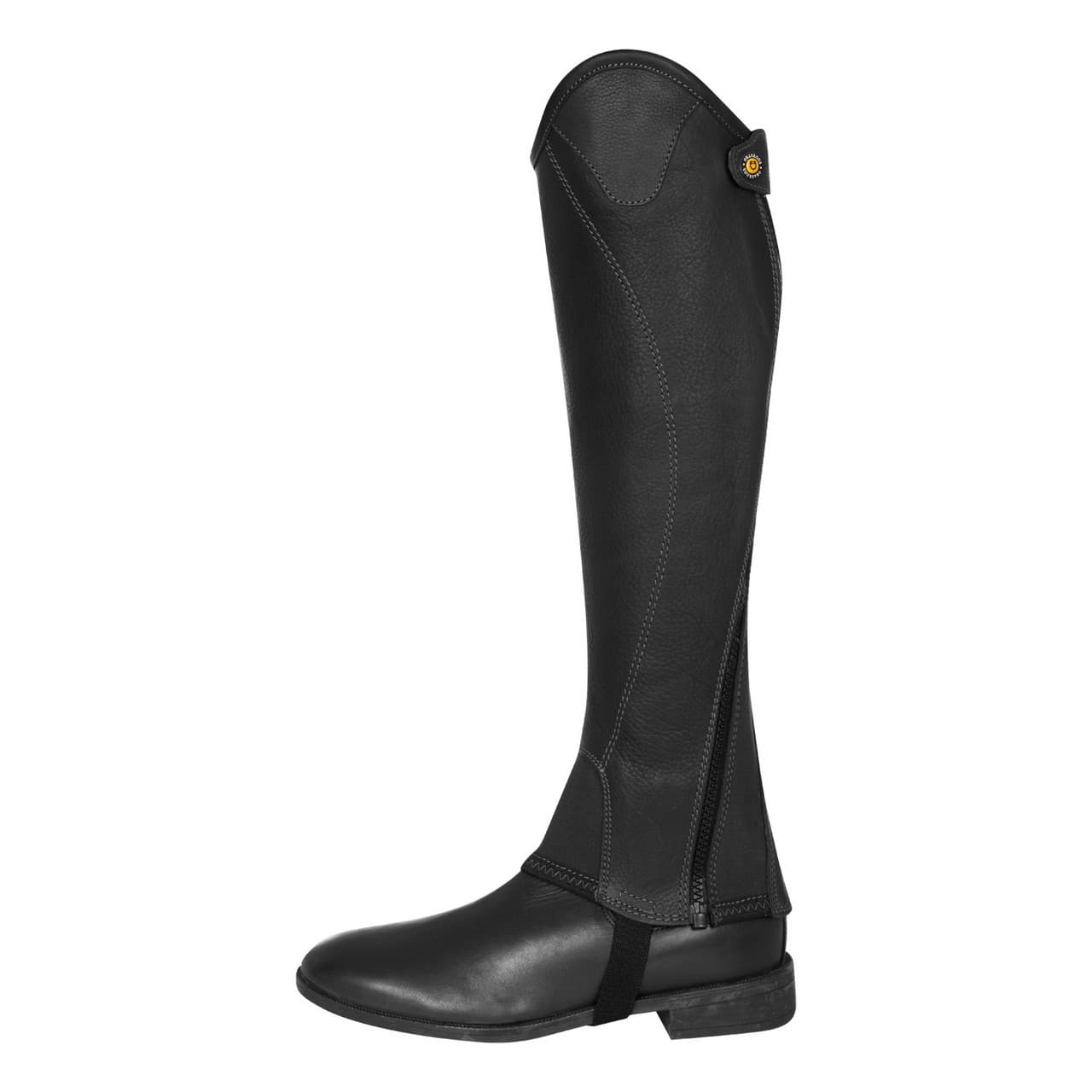 Ghette unisex corte in cuoio con cerniera laterale, vista 2