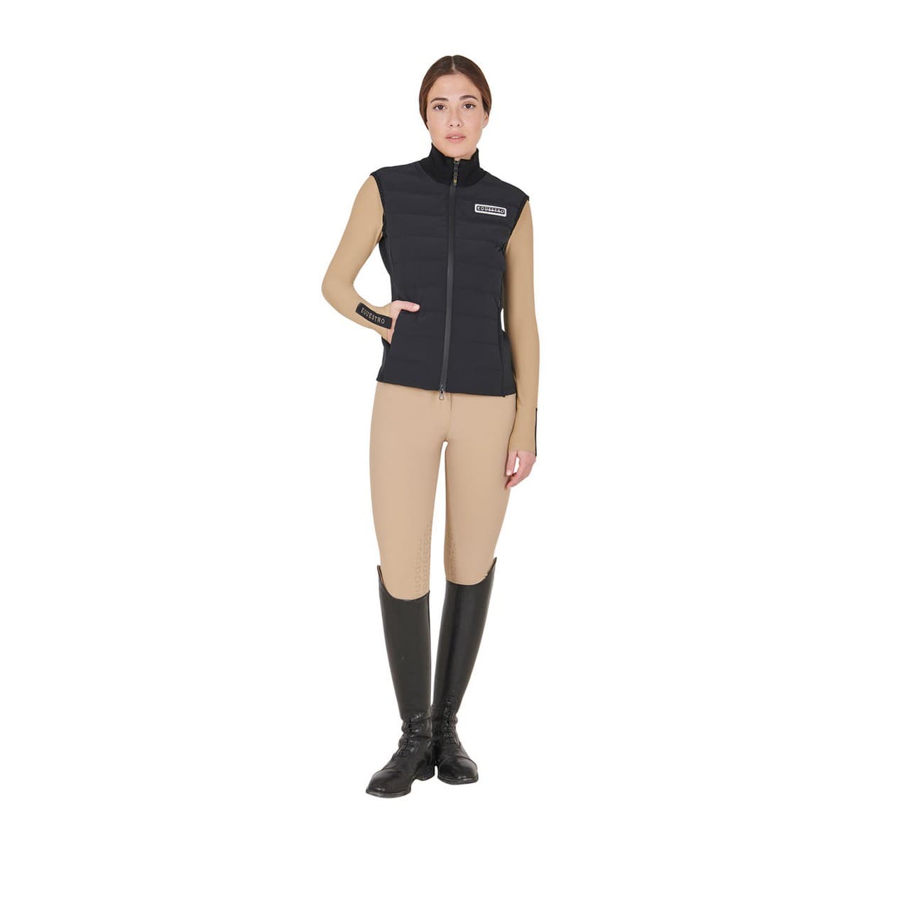 Smanicato donna misto tecnico con zip, vista 5
