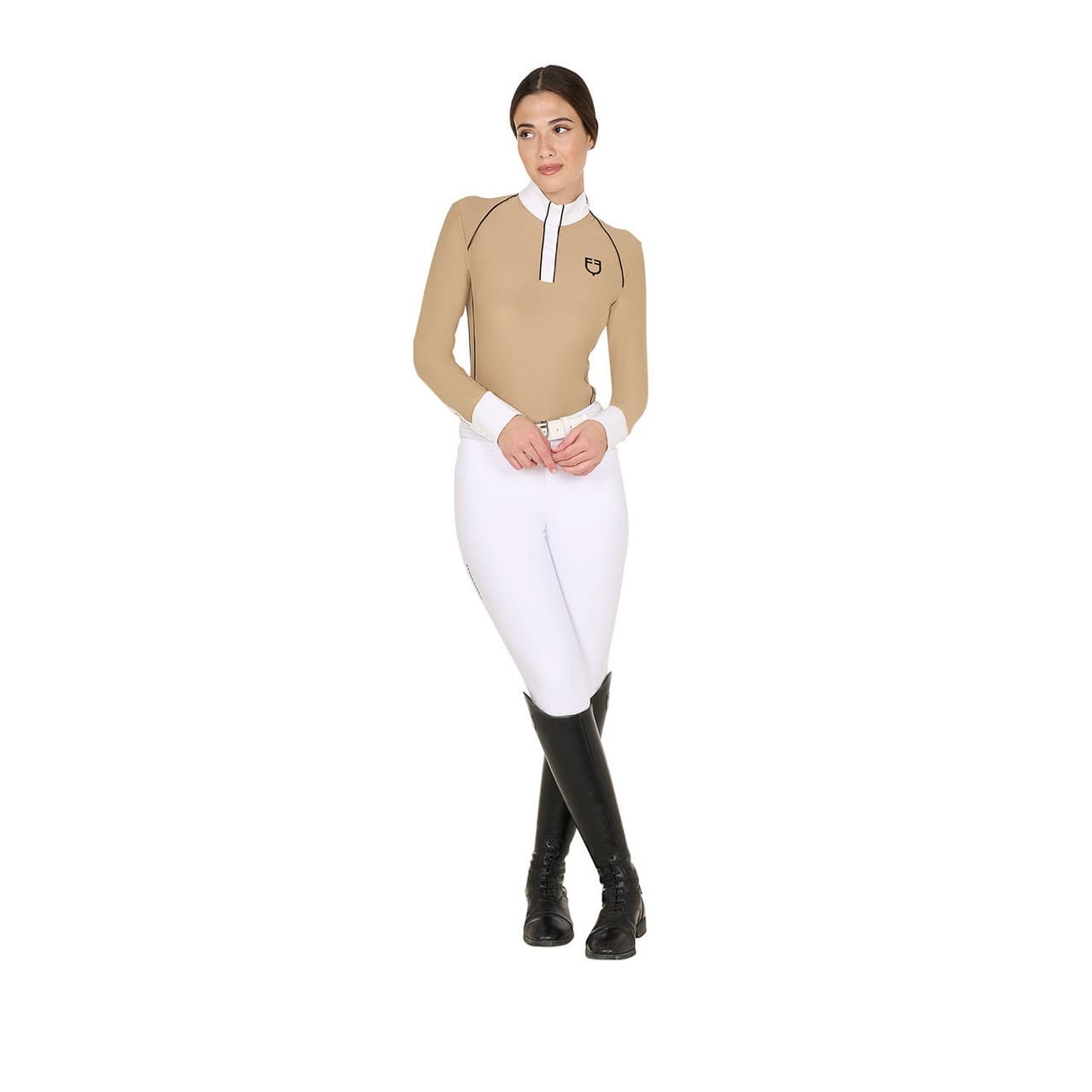Polo donna slim fit da concorso con inserti in mesh, vista 4