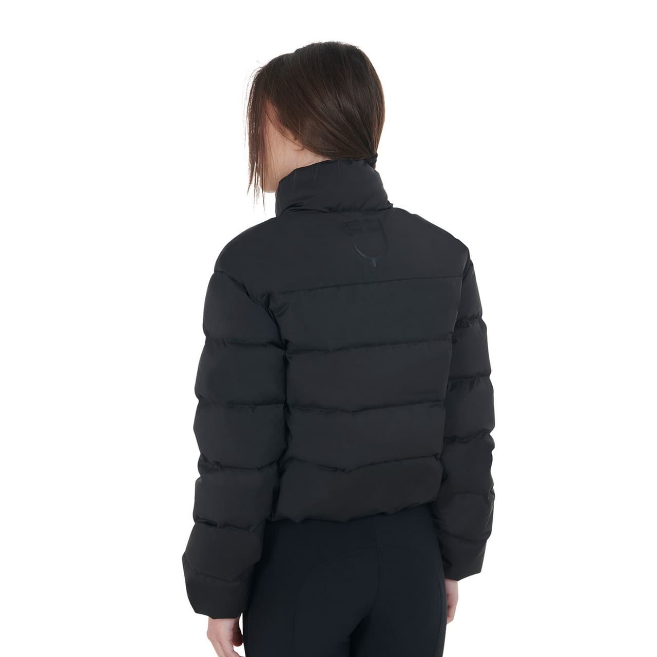 Piumino donna corta in tessuto elasticizzato, vista 2