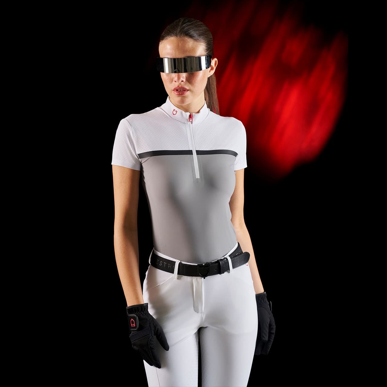 Polo concorso donna Equestro Ridertechnology tessuto traforato (Rif. ETW00172), vista 1