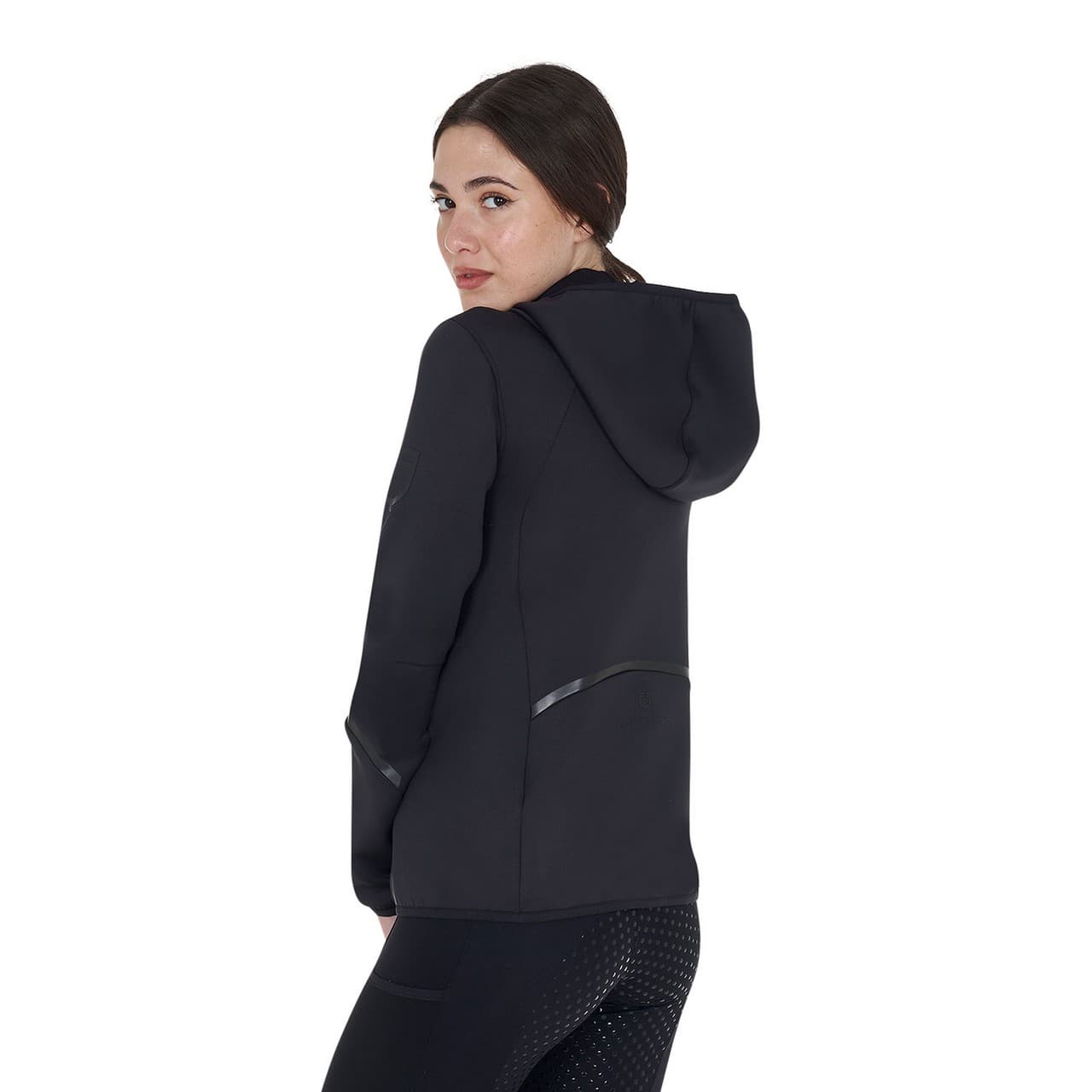 Felpa tecnica da donna in jersey con zip, vista 2