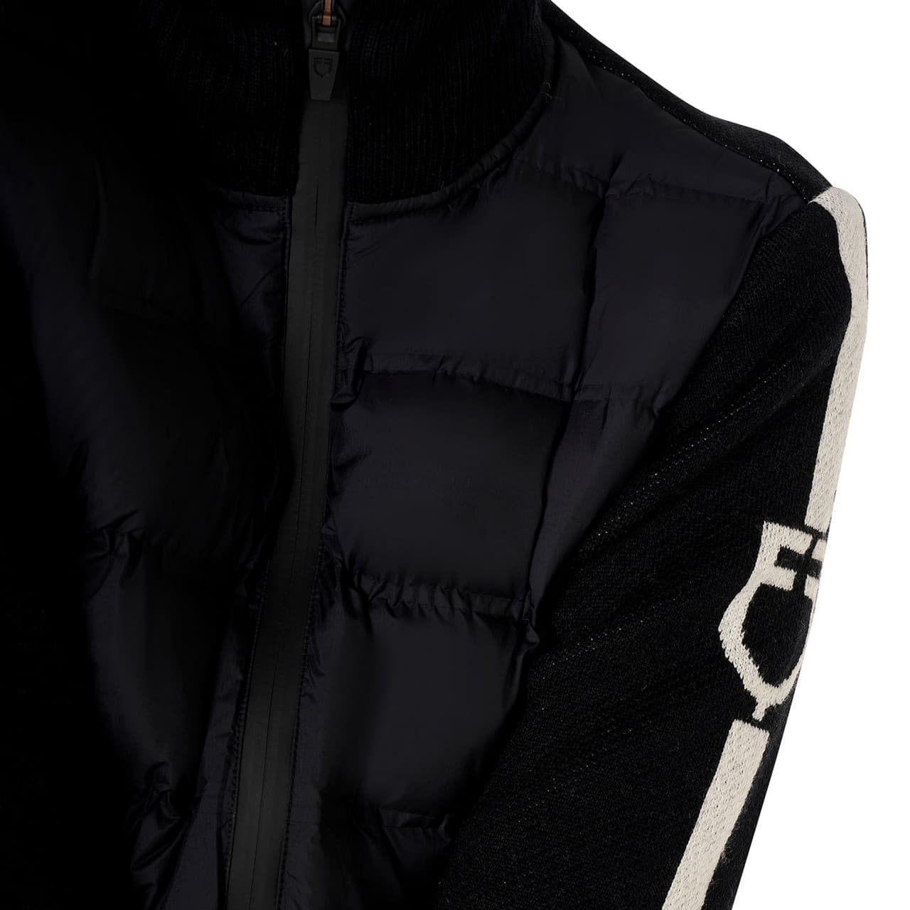Piumino da donna in nylon e maglia con cerniera, vista 4