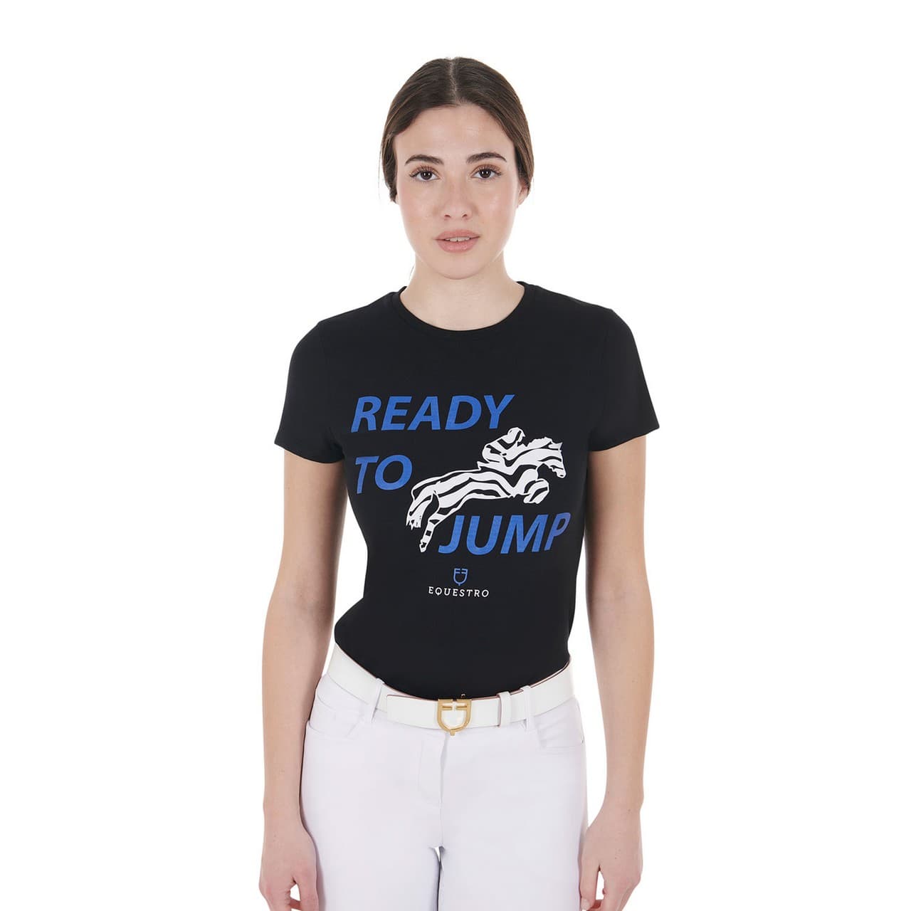 T-shirt da donna in cotone Ready to Jump, vista 2
